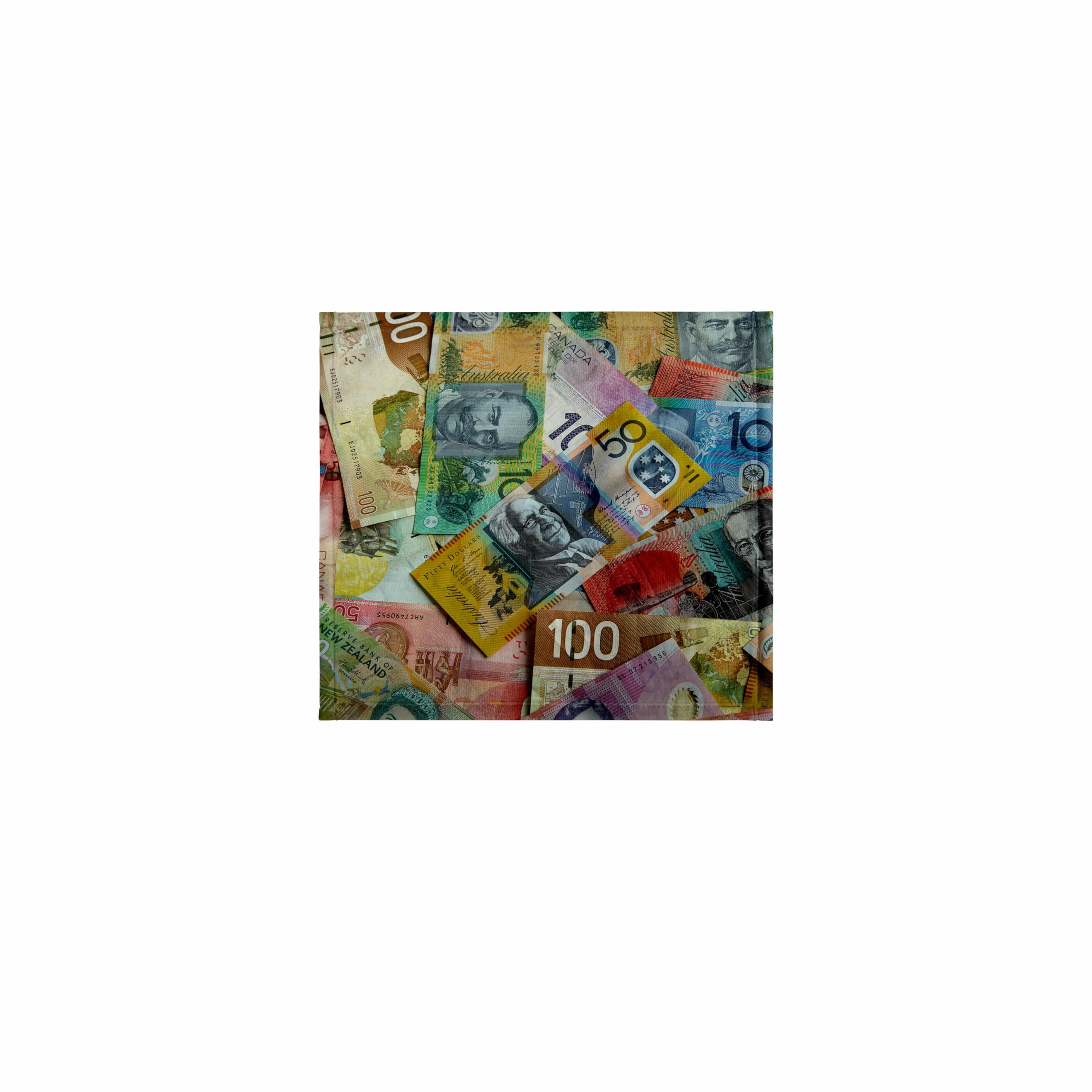 3D Rose 11x12 Inch Soft Wash Cloth for Face & Body - Australian, Canadian, New Zealand Dollar Currency Design by David Wall | Bath, Spa, Travel & Gym Essential
