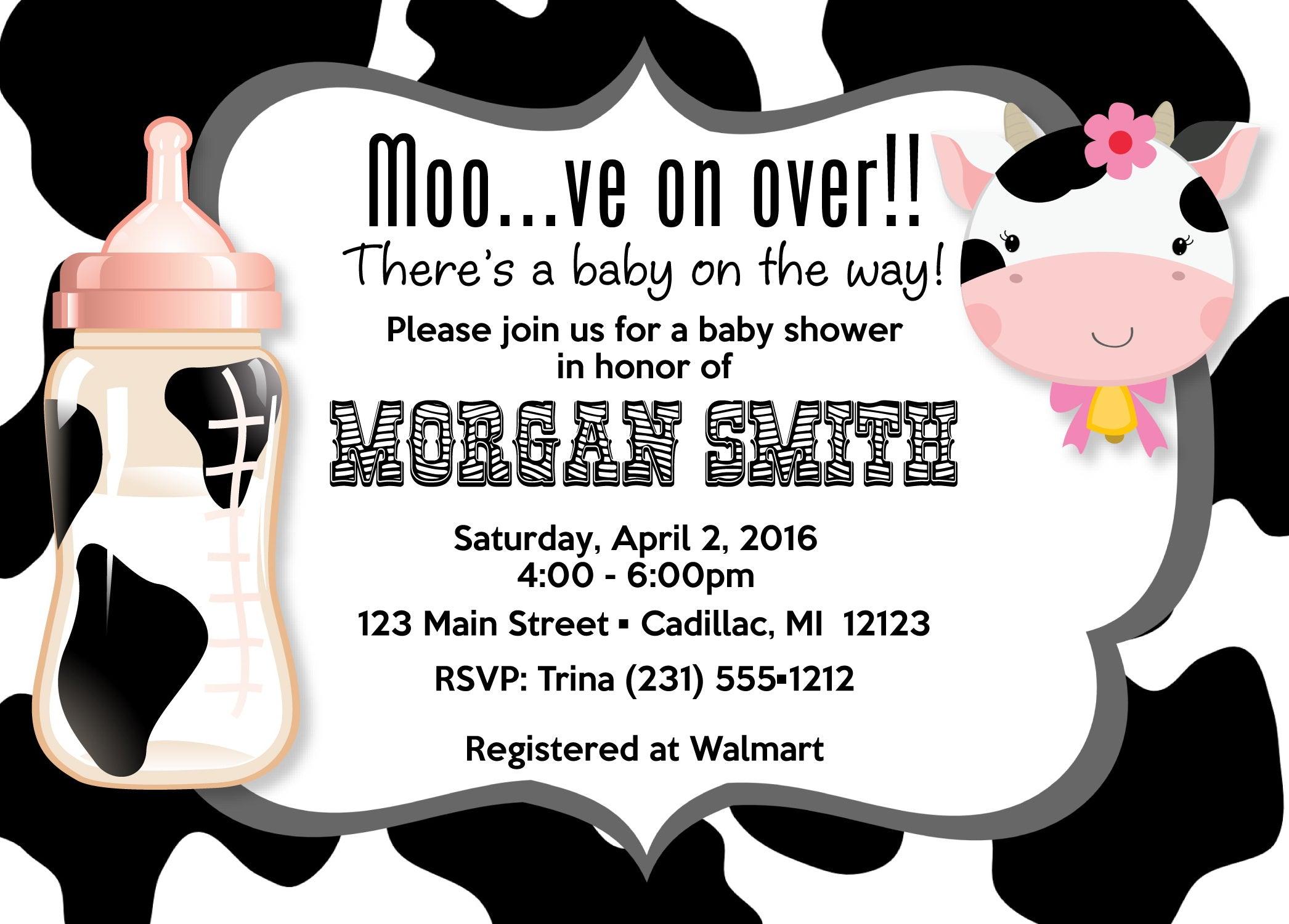 Country Cow Baby Shower Invitations - Adorable Farm Theme Printable Cards for Gender Reveal & Newborn Celebration - Perfect for Rustic Nursery Decor & First Birthday Parties