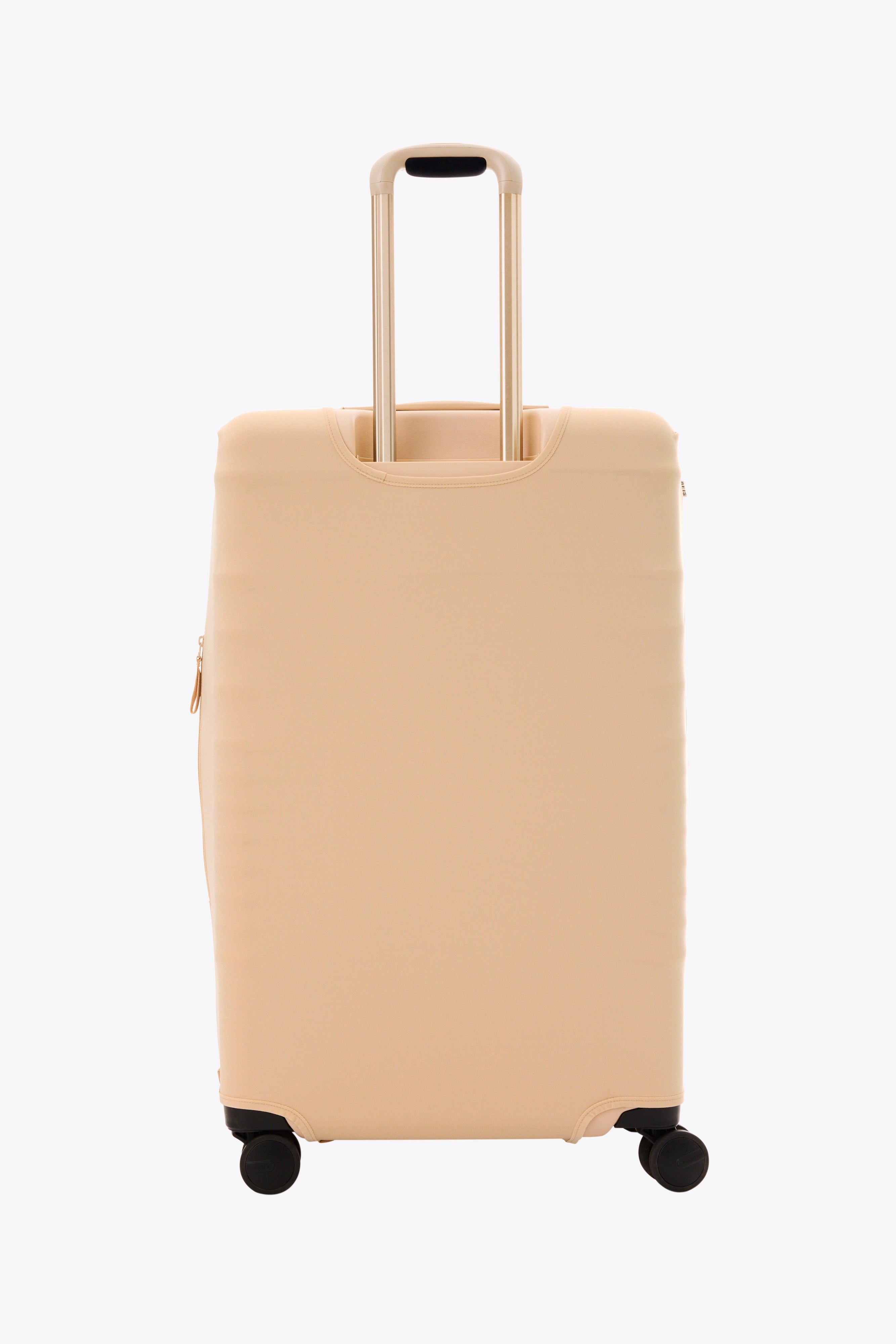 Large Beige Check-In Luggage Cover - Durable Travel Suitcase Protector for Airlines, Vacations & Business Trips