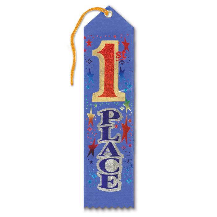 1st Place Award Ribbon - Premium Quality Blue 1st Prize Ribbon for Competitions, Sports Events & Academic Awards - Perfect for Trophies, Medals & Recognition Ceremonies
