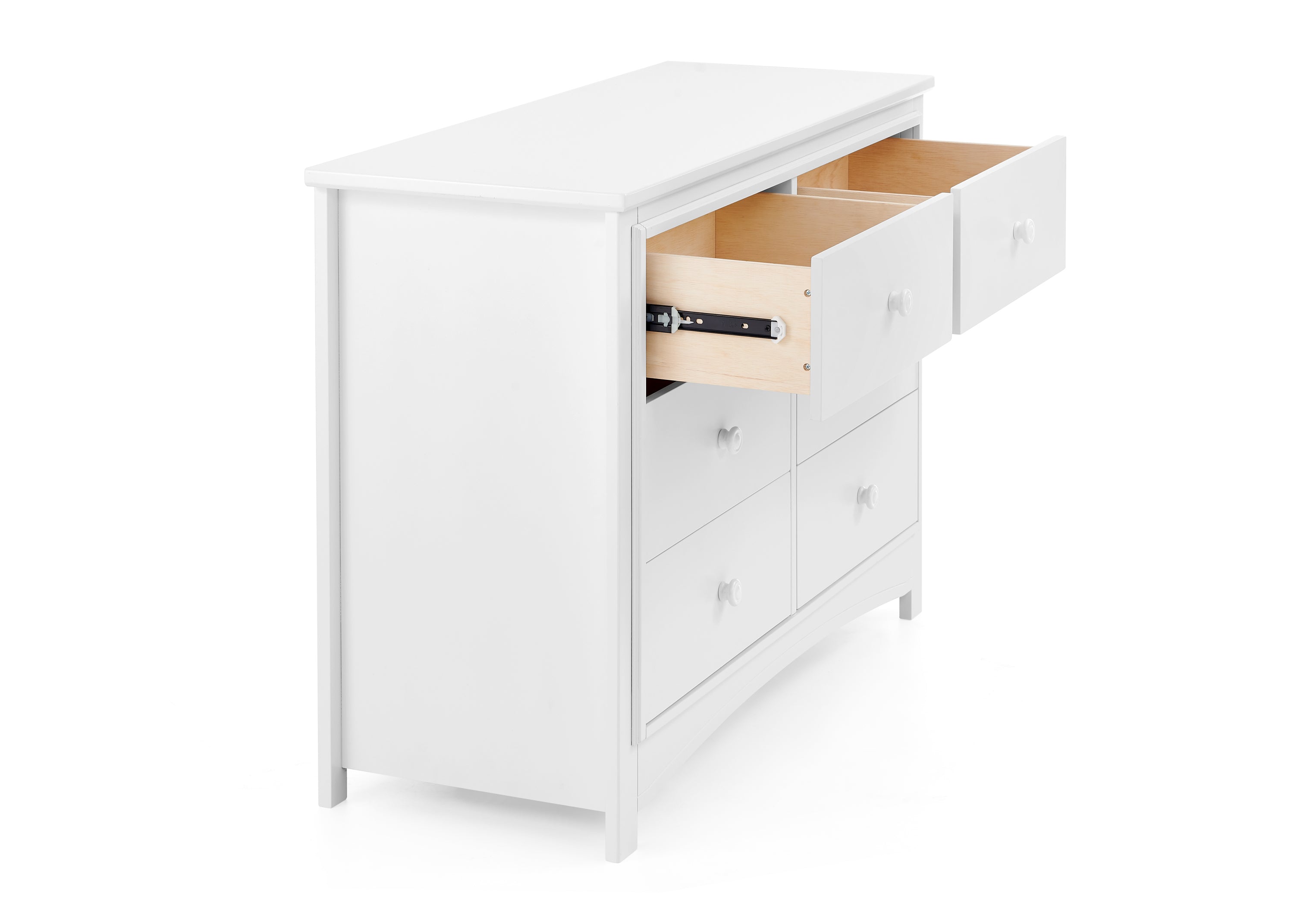 Perry 6 Drawer Dresser with Interlocking Drawers - Sturdy Wooden Bedroom Furniture for Closet Organization & Home Storage