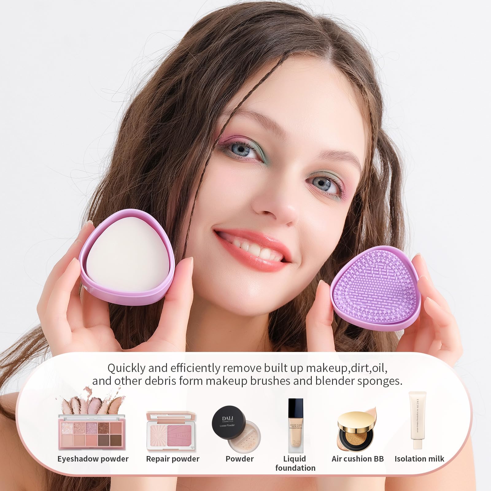 Docolor Vegan Makeup Brush Cleaner Set with Coconut Oil - Perfect for Cleaning Sponges & Brushes at Home