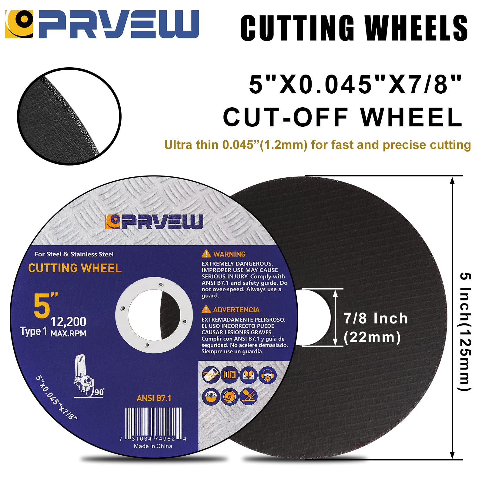 5 Inch Cut Off Wheels 10-Pack - 5