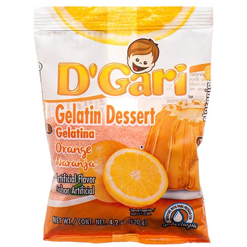 DGARI Water Gelatin Orange Flavor 4.2oz (24-Pack) - Bulk Wholesale Snacks for Parties, Events & School Lunches | Pineapple & Fruit Flavored Jelly Dessert