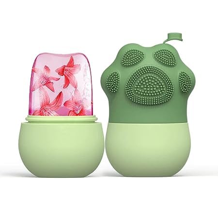 WOODZEN Anti-Leak Silicone Ice Face Roller with Ice Molds for Face Massage & Eye Care | Cooling Skin Therapy for Women | Reduce Puffiness, Soothe Skin & Refresh Eyes - Perfect for Morning Routine & Post-Workout Recovery