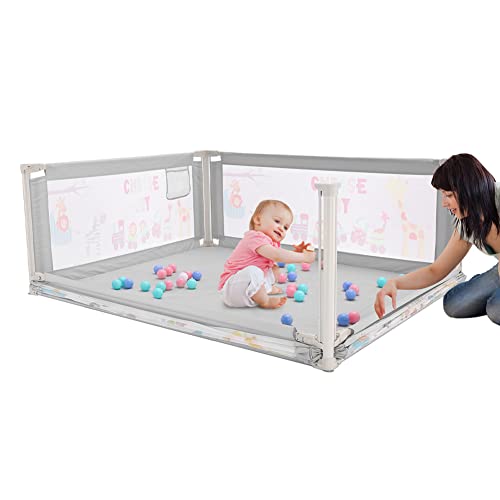79”×71” Extra Large Baby Playpen for Toddlers - Multipurpose Play Yard with Liftable Gate, Indoor & Outdoor Playard Activity Center & Bed Guard Rail - Perfect for Home, Daycare, and Travel Use