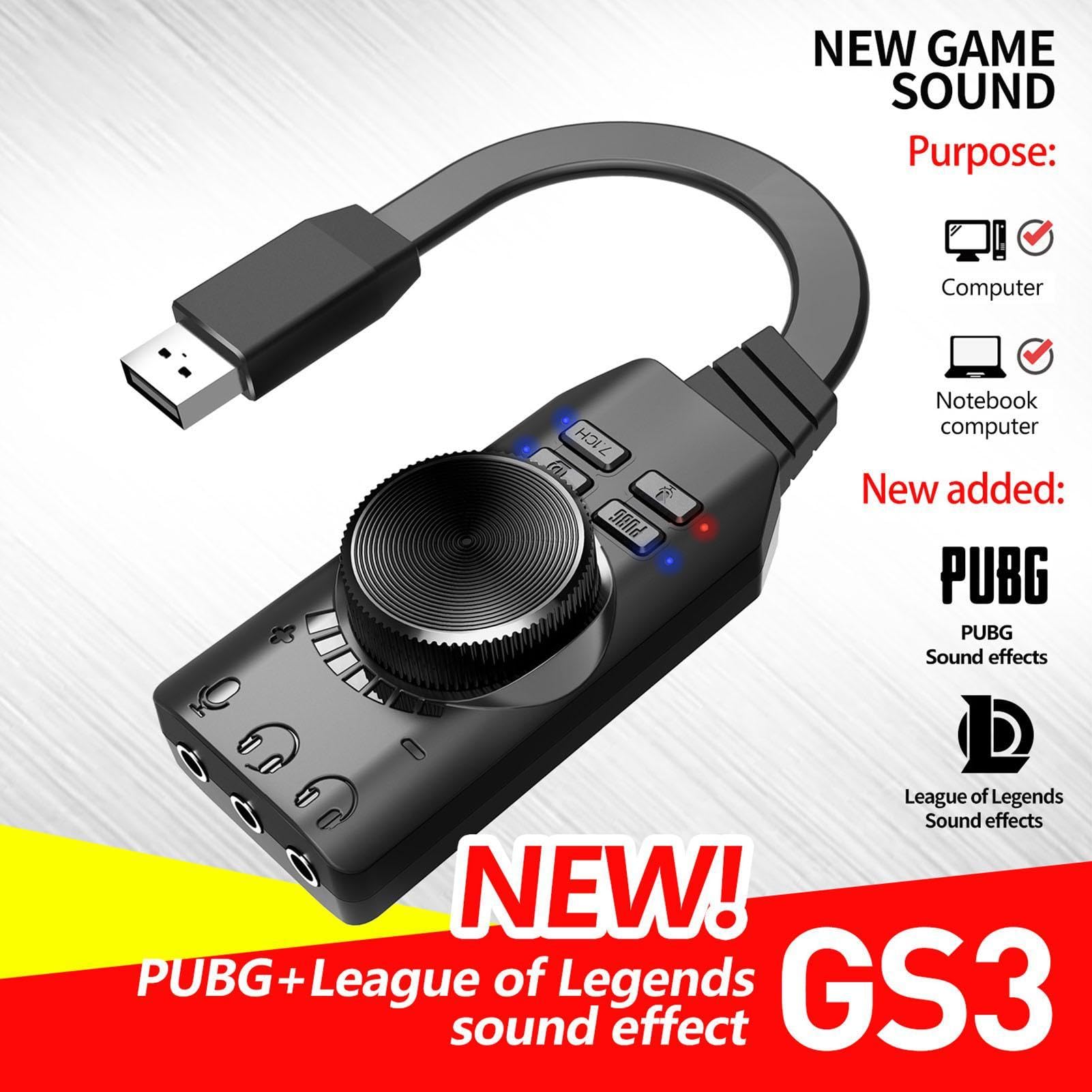Premium External USB Sound Card - Virtual 7.1 Surround Sound Audio Adapter with Optical Output & Volume Control | Portable USB DAC for Gaming (League of Legends), Streaming, Music Production & PC Headsets | Perfect for Esports, Home Theater & Studio Recording