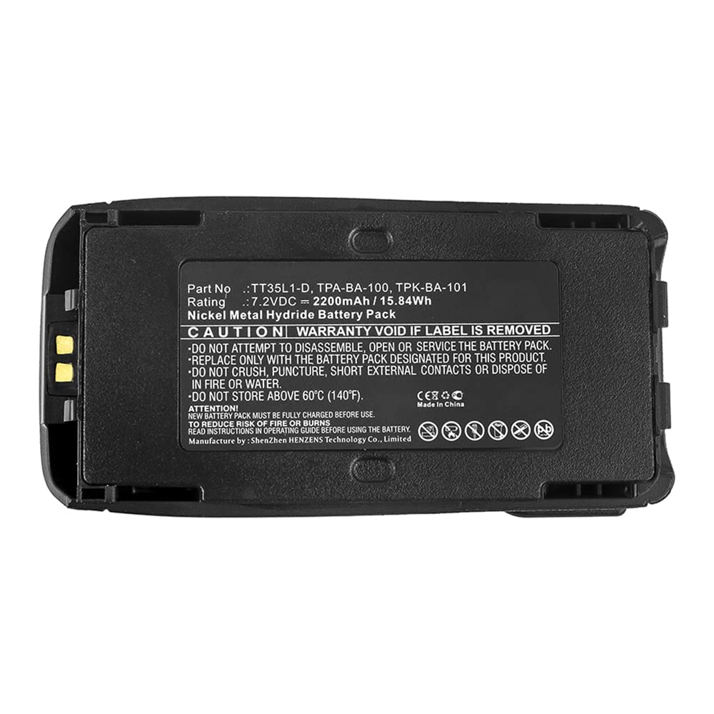 Synergy Digital 2-Way Radio Battery for Tait TP8140 - 2200mAh Ni-MH 7.2V High Capacity Replacement (Compatible with Tait T03-00011-CAAA) - Ideal for Construction, Security & Outdoor Communication