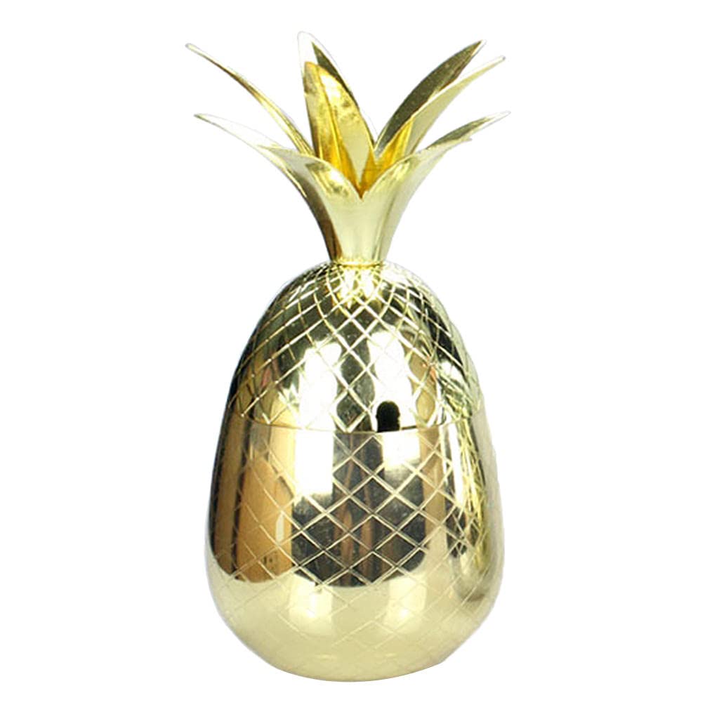 Premium 17oz Pineapple-Shaped Moscow Mule Copper Mugs with Stainless Steel Lining - Double-Wall Insulated Cocktail Cups for Mojito, Margarita & Cold Drinks - Elegant Gold Finish for Parties, Bars & Home Entertaining