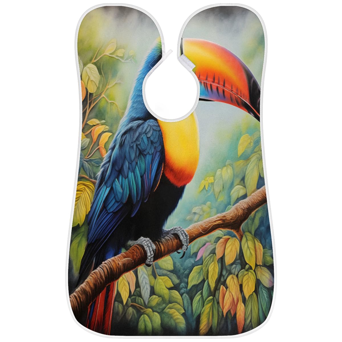 Parrot Leaves Summer Beard Shaving Bib for Men - Waterproof Barber Cape for Haircuts, Beard Trimming & Hair Dye - Sink Hair Catcher & Grooming Accessory - Perfect for Home Salon, Barber Shops & DIY Haircuts