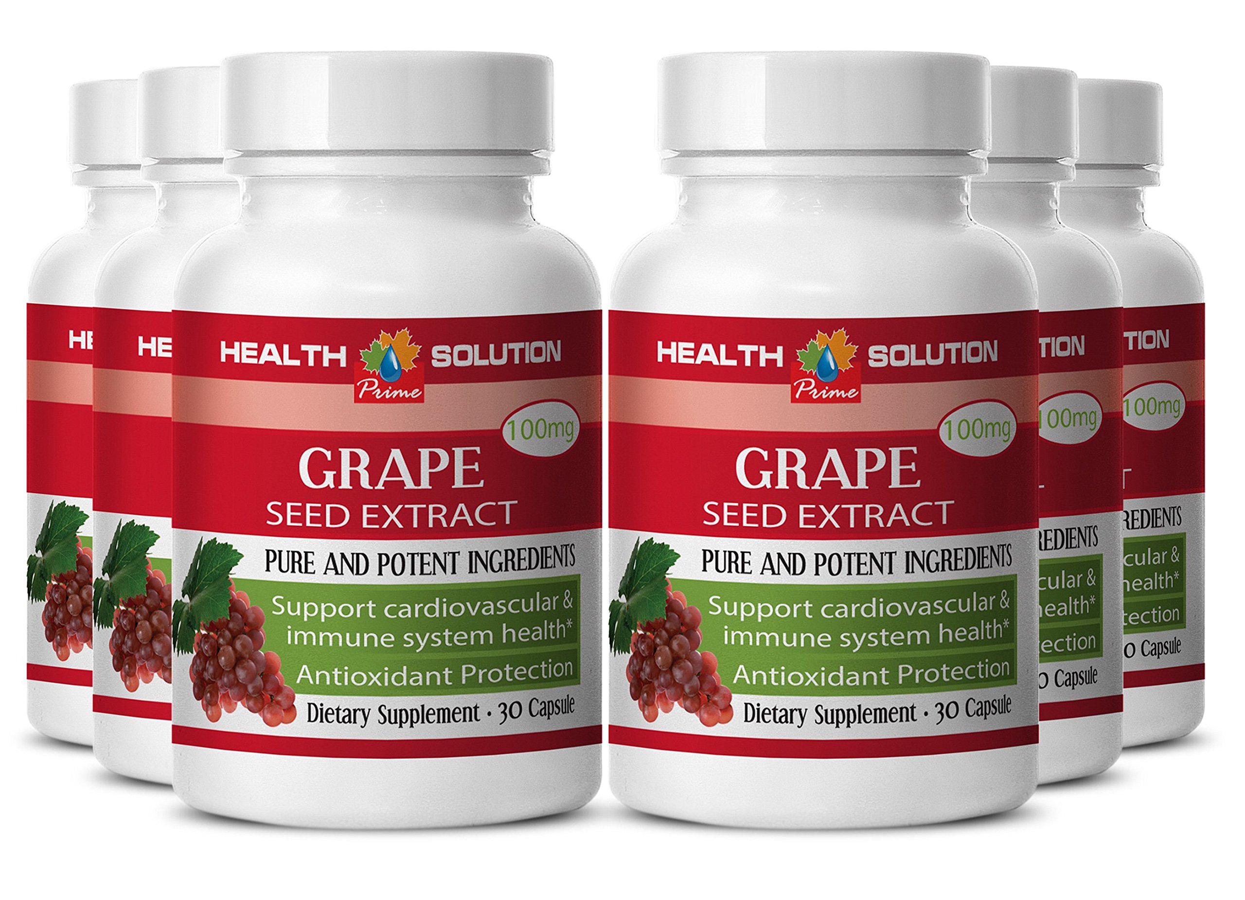 Grape Seed Extract Powder - 6 Bottles | High Potency Antioxidant Supplement for Skin Health & Immunity | Supports Heart Health & Anti-Aging | Perfect for Daily Wellness Routine & Detox