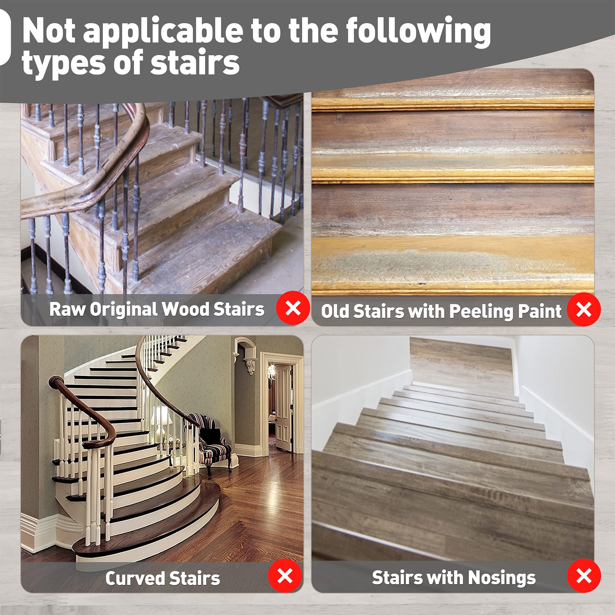 PURE ERA Non-Slip Carpet Stair Treads Set - 14 Pieces Bullnose Tape-Free Indoor Stair Protectors, Pet Friendly Washable Rugs, Soft Skid-Resistant Dark Gray Covers (9.5