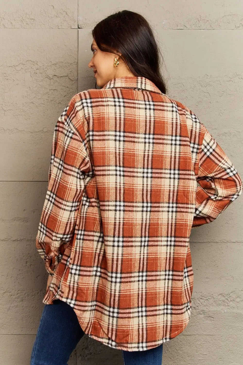 Ninexis Men's Full Size Plaid Collared Button Down Long Sleeve Shirt Jacket - Casual Office Wear & Outdoor Fall Fashion