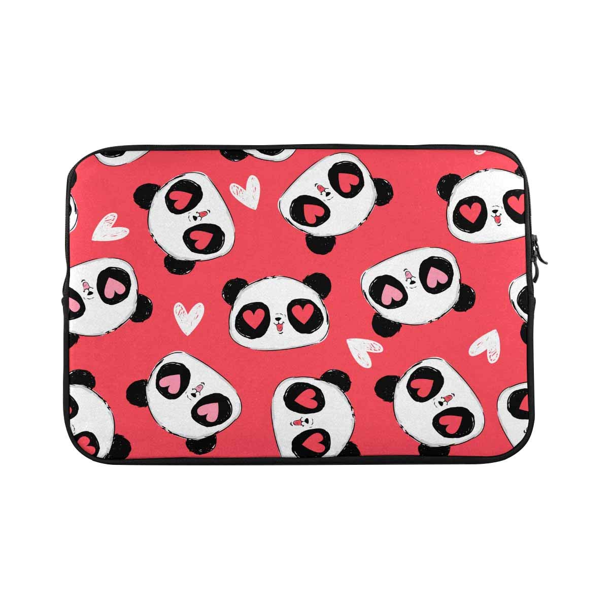 INTERESTPRINT 17.3 Inch Laptop Sleeve Case - Cute Panda Bear Pattern Protective Cover for Notebook Computers - Perfect for School, Office & Travel