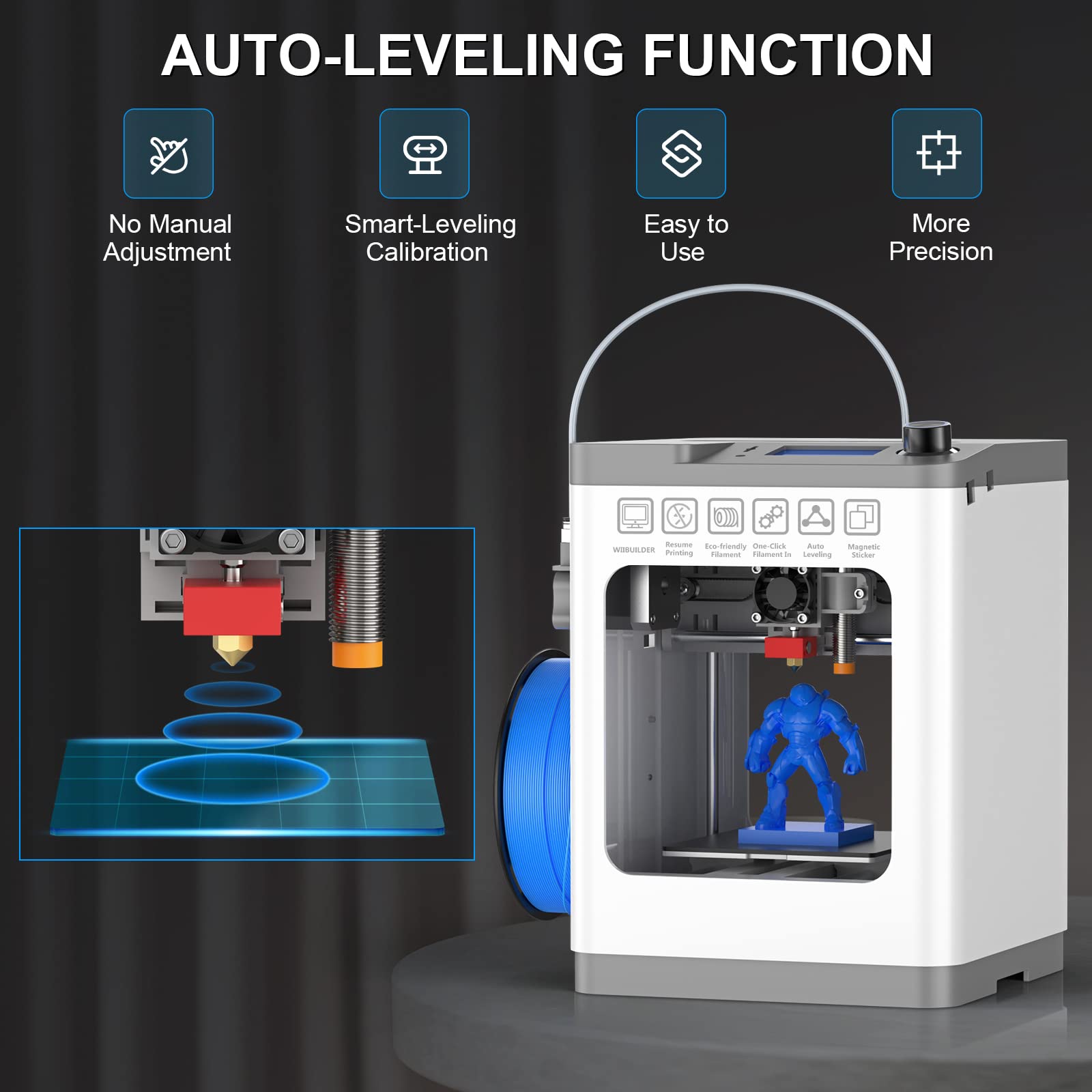 TINA2 Mini 3D Printer | Fully Assembled FDM 3D Printer with Auto Leveling for Beginners & Kids | Open Source Design with Resume Printing & Magnetic Build Plate | Perfect for Home, School & DIY Projects
