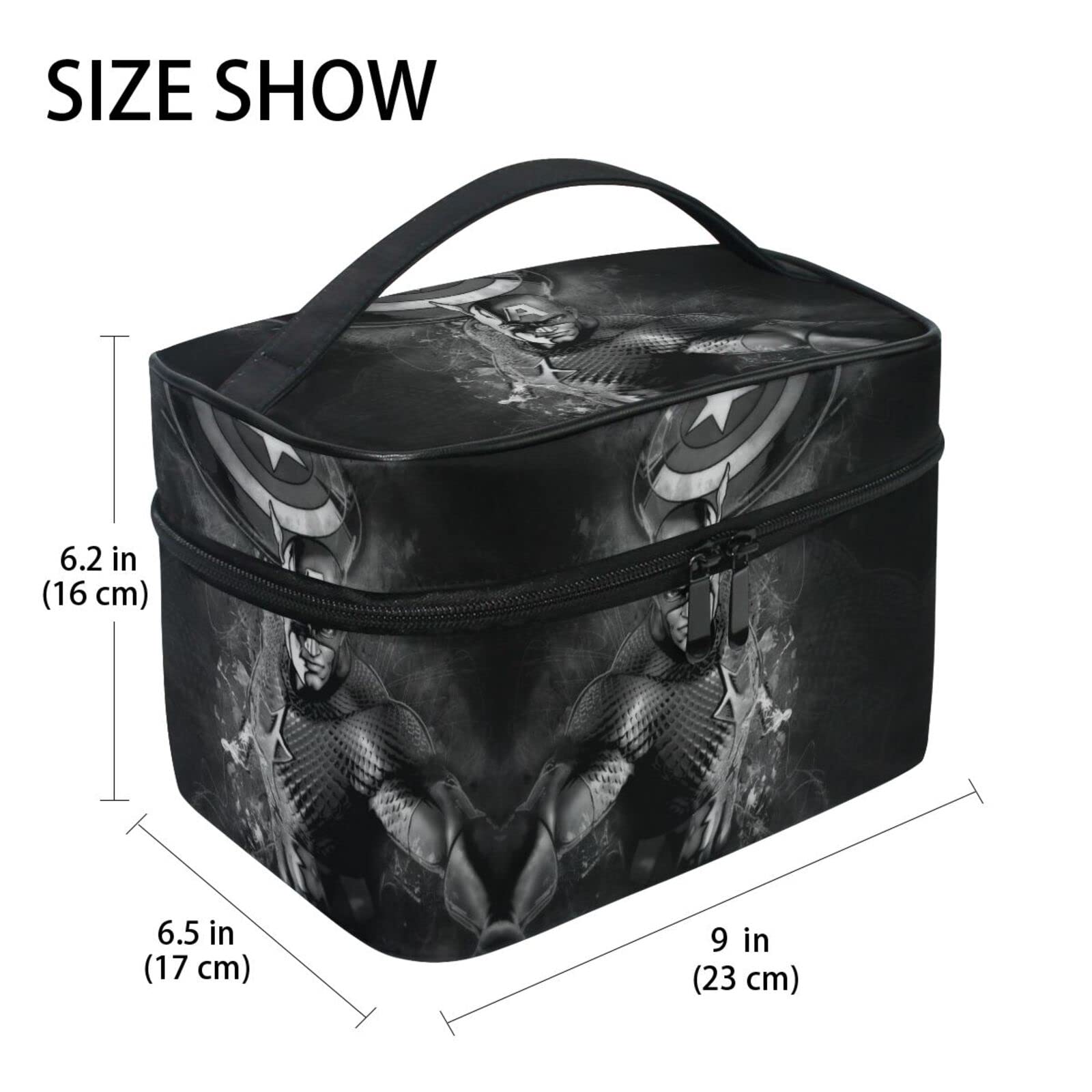 Black Hero Warrior Cosmetic Bag Organizer - Waterproof Zippered Makeup Pouch & Toiletry Case for Women | Travel, Gym, Daily Essentials Storage