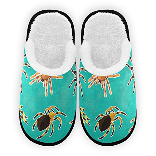 Comfortable Cotton Travel Slippers for Women & Men - Washable Indoor/Outdoor House Shoes with Fashion Prints - Perfect for Home, Airplane & Guest Use - Colorful Spider Design