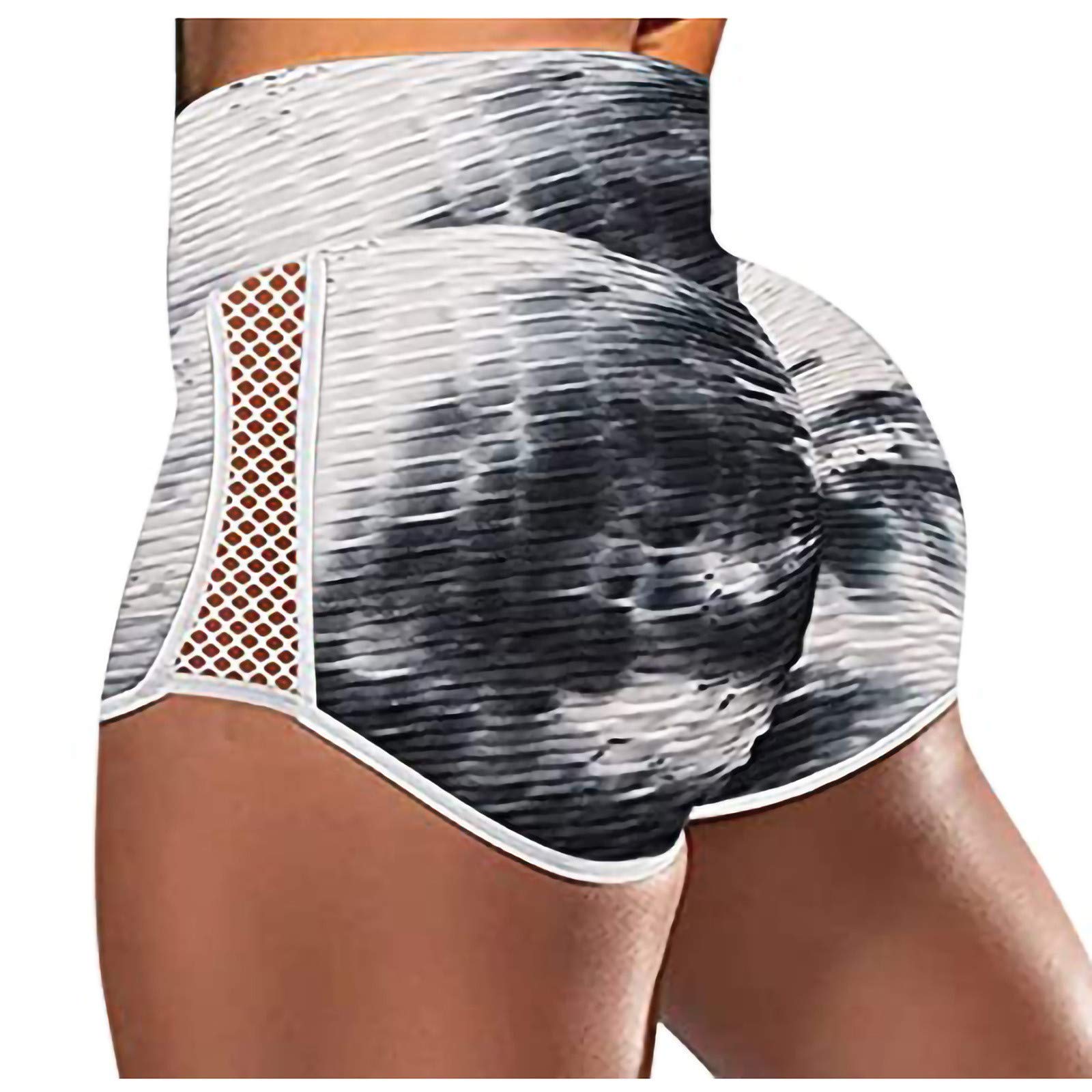 Posijego Women's Summer & Fall Tie-Dye Cottagecore Office Shorts - High Waist Tummy Control Compression Shorts for Work & Casual Wear | Perfect for Business Attire, Travel & Everyday Comfort