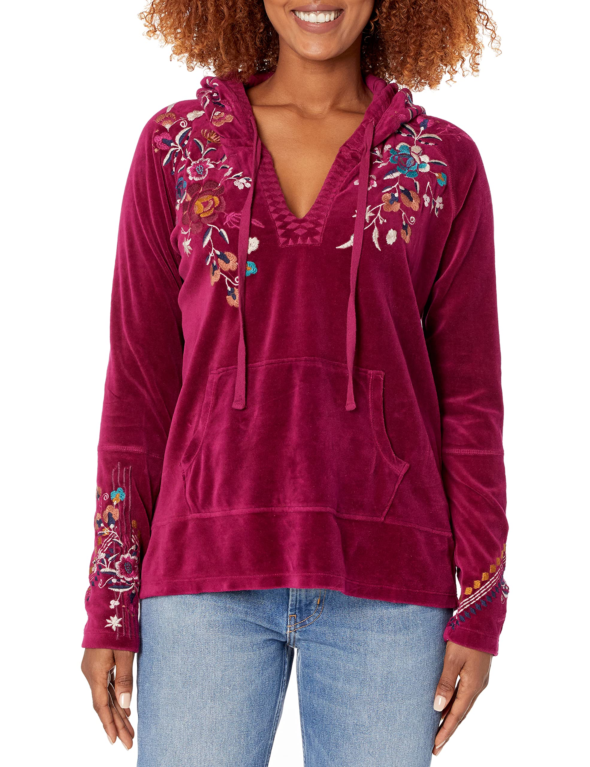 JWLA By Johnny Was Women's Long Sleeve Pullover Hoodie - Soft Fleece Sweatshirt for Casual Wear & Lounge Comfort | Perfect for Fall & Winter Fashion