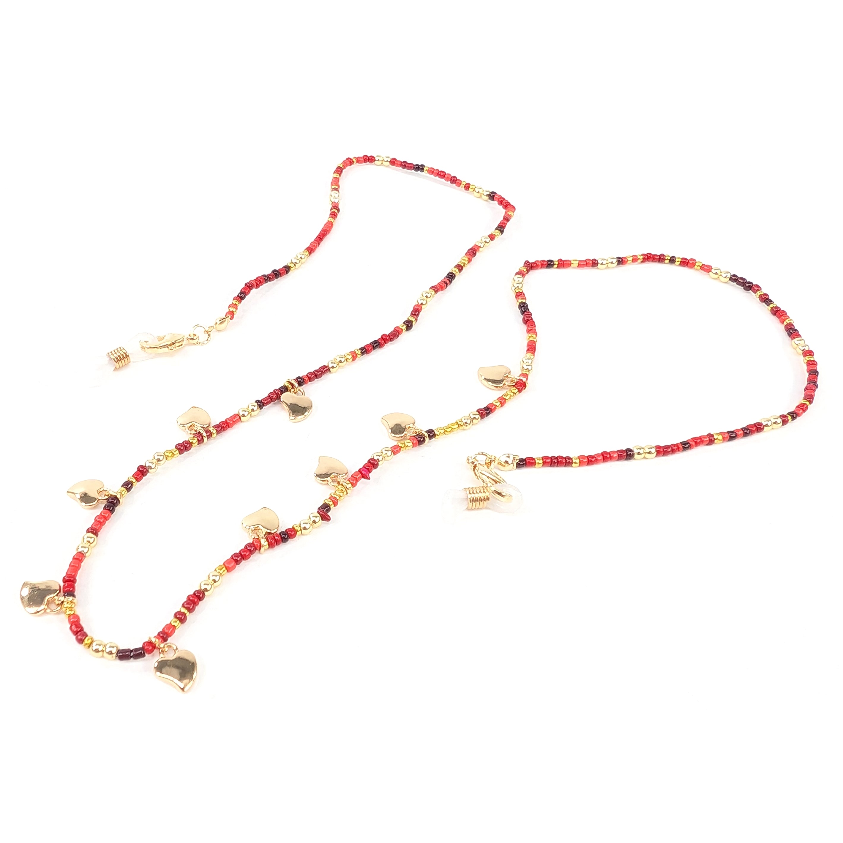 Red Heart Glasses Chain - Stylish & Adjustable Eyewear Holder for Women & Men - Perfect for Reading, Driving, and Fashion Accessories