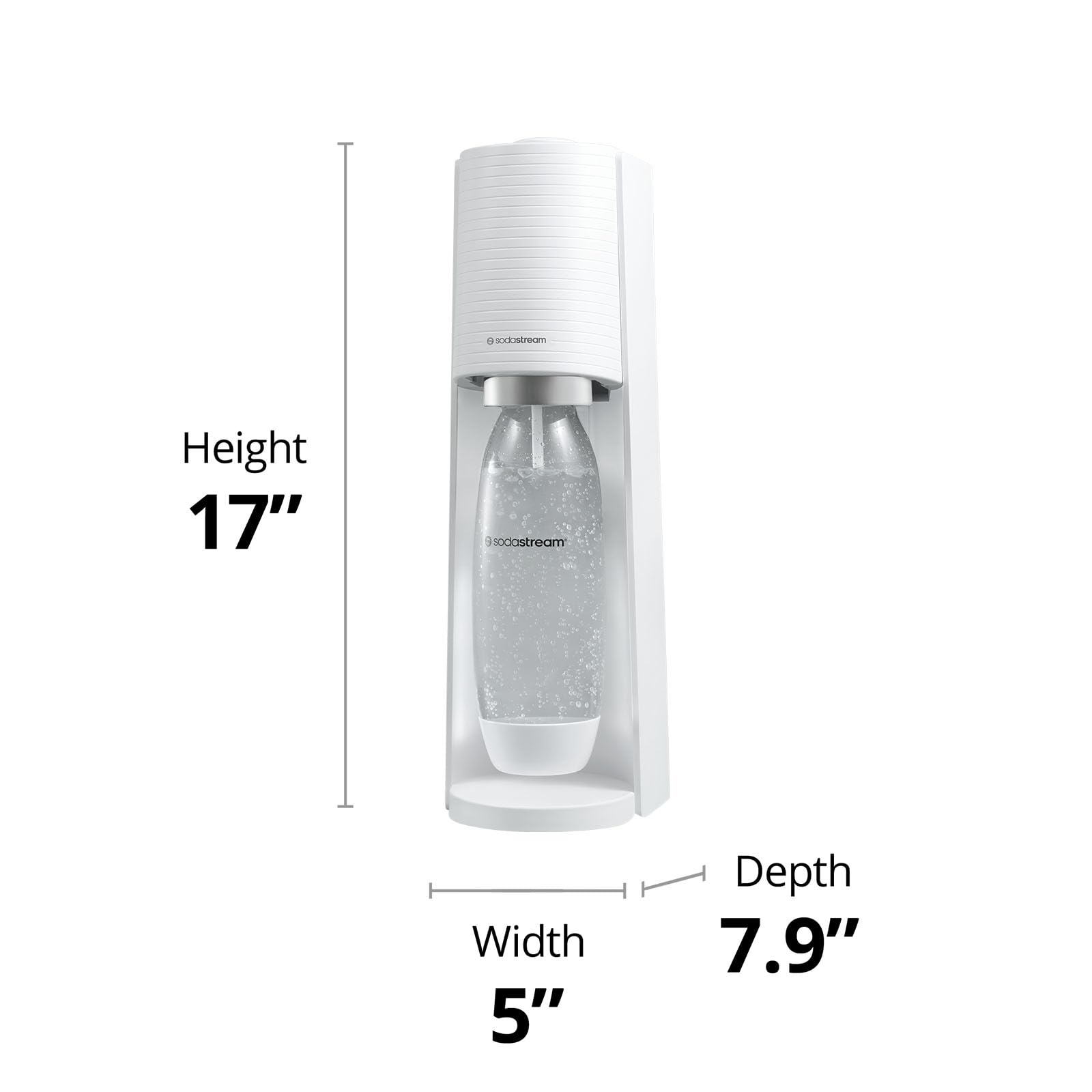 SodaStream Terra Sparkling Water Maker Kit - White, Includes CO2 Cylinder, DWS Bottles & Bubly Drops Flavors for Homemade Carbonated Drinks | Perfect for Kitchen, Office & Parties