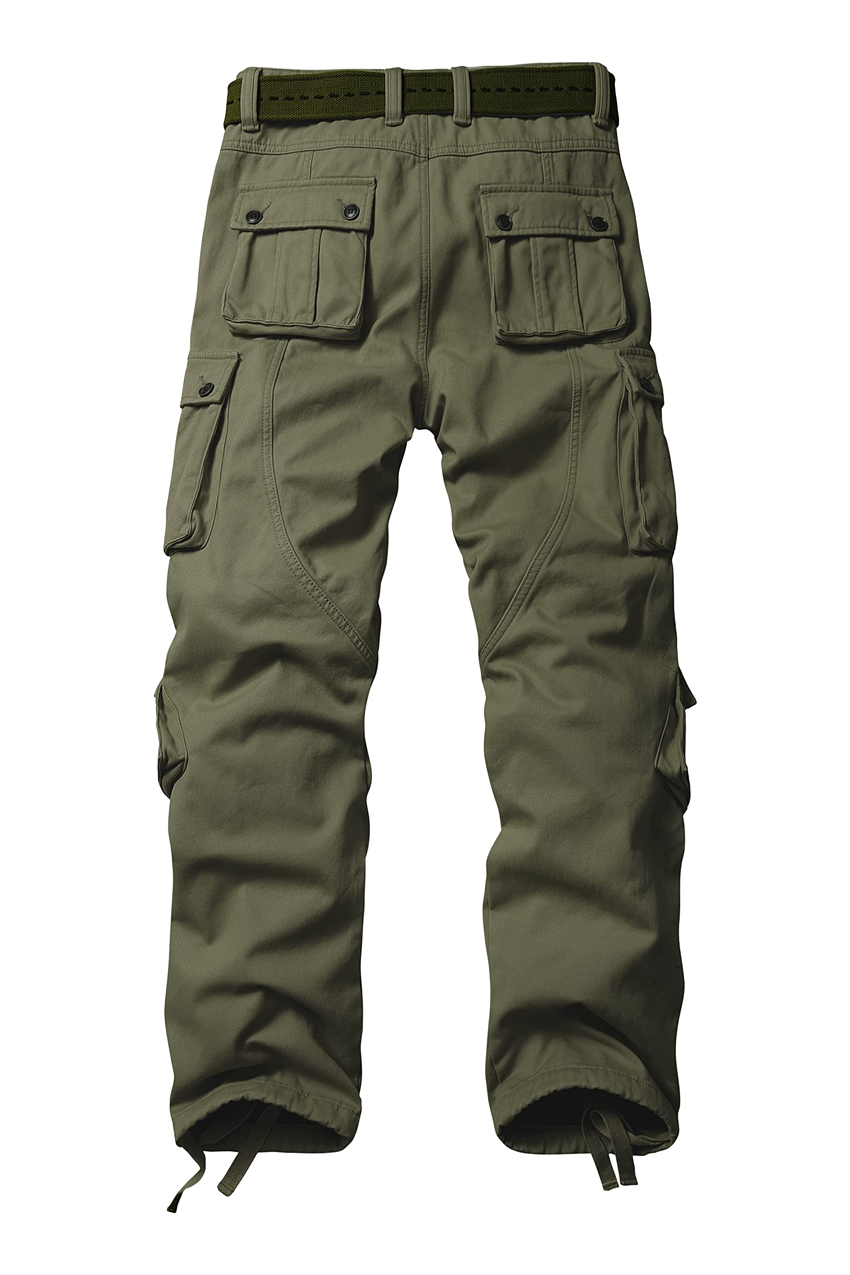 AKARMY Men's Fleece Lined Hiking Pants - Waterproof Outdoor Cargo Pants for Hiking, Skiing & Work with 8 Pockets - Warm Winter Tactical Pants for Camping & Snow Activities