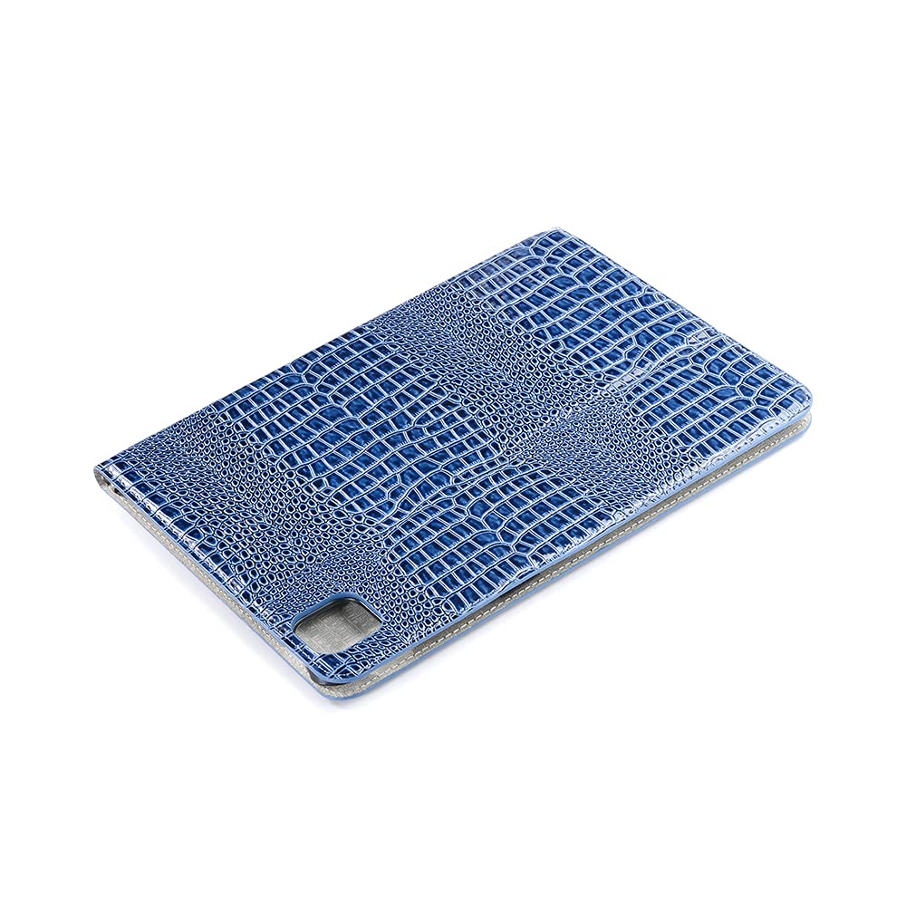 Premium Crocodile Pattern iPad Pro 11 Case (6th/5th/4th/3rd Gen) & iPad Air 11 Case (6th/5th/4th Gen) - Synthetic Leather Folio Cover with Auto Sleep/Wake, Card Slots & Apple Pencil Holder - Elegant Blue - Perfect for Work, Travel & Daily Use