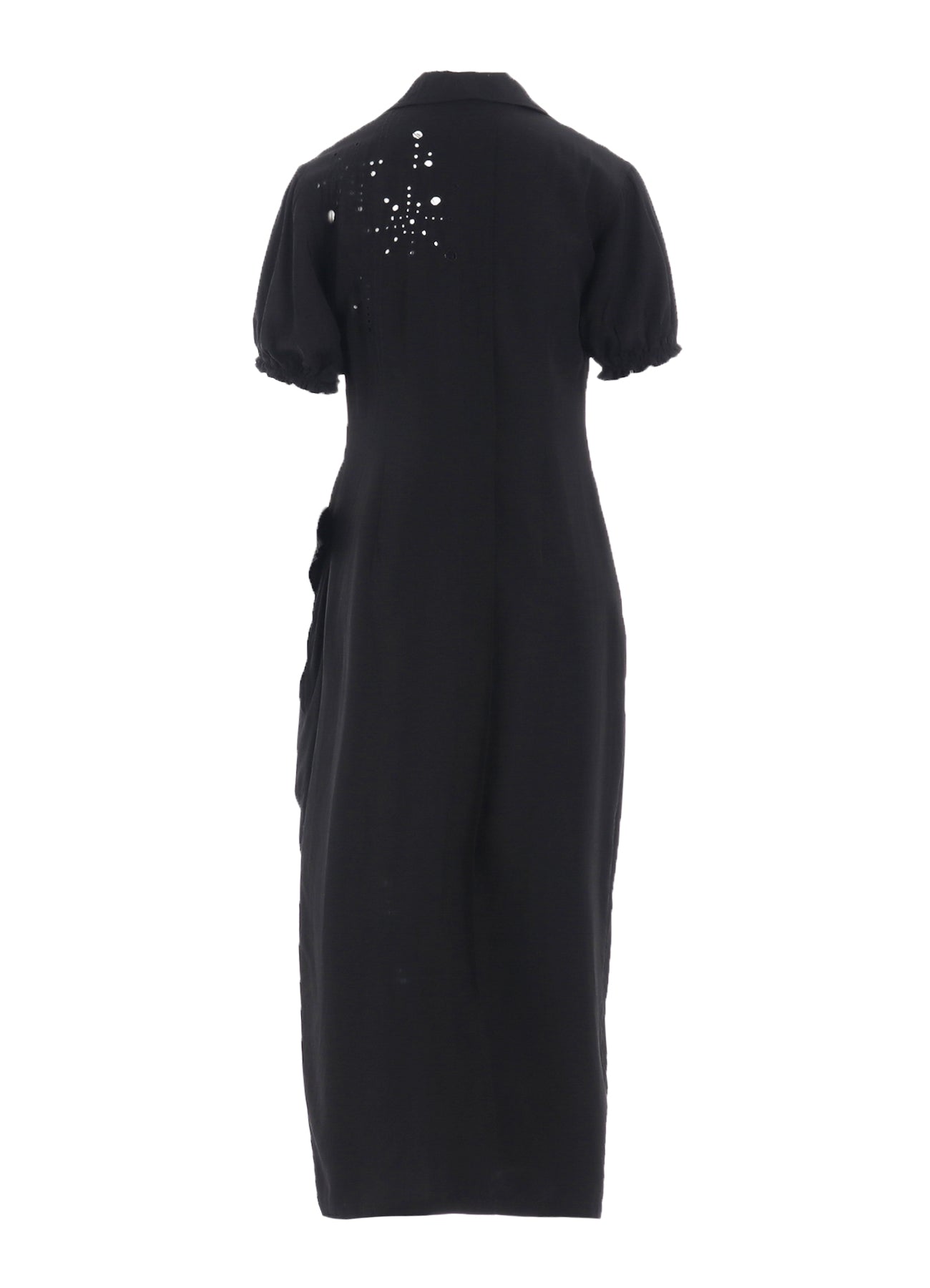 Cupro Dungaree Baller Lace Left Side Gathered Dress - Elegant Women's Party & Wedding Guest Dress