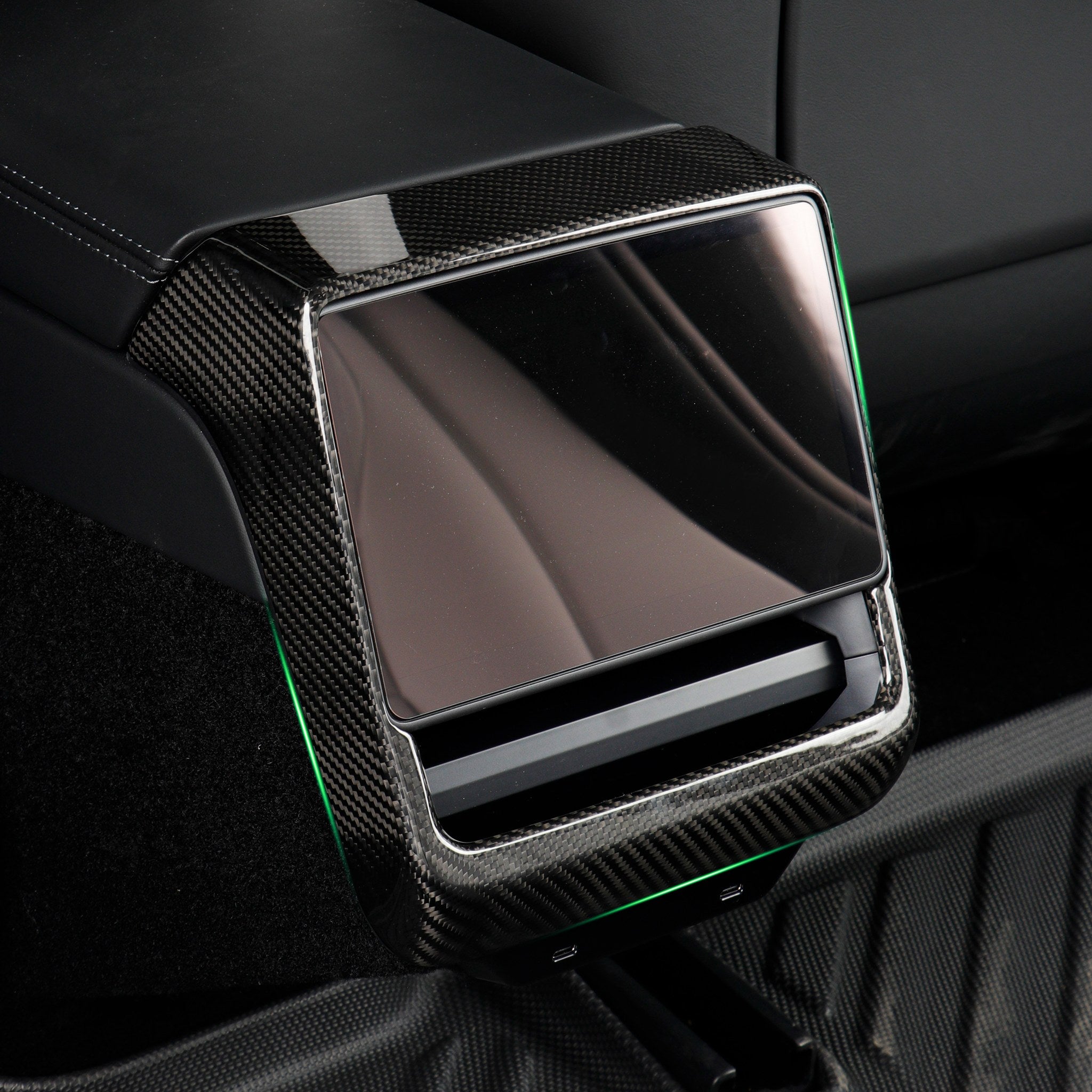 Premium Real Carbon Fiber Rear Screen Frame Trim for 2024+ Tesla Model 3 Highland & 2025+ Model Y Juniper – Glossy/Matte Finish | Interior Accessories | Car Styling & Protection Upgrade