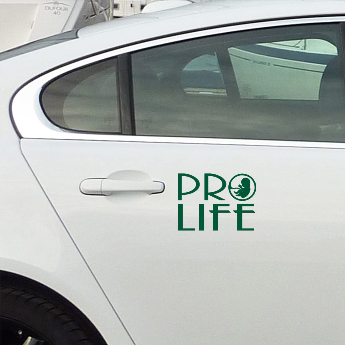 Premium Waterproof Vinyl Decal Stickers (Set of 2) - Baby Pro Life Green Design for Laptop, Phone, Helmet, Car Window, Mug & Wall Decor | Perfect for Nursery, Kids Room & Office Accessories