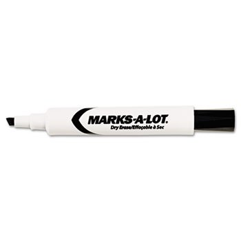 Chisel Tip Black Dry Erase Markers - 12 Pack for Whiteboards, Office Desks & Classroom Teaching Supplies