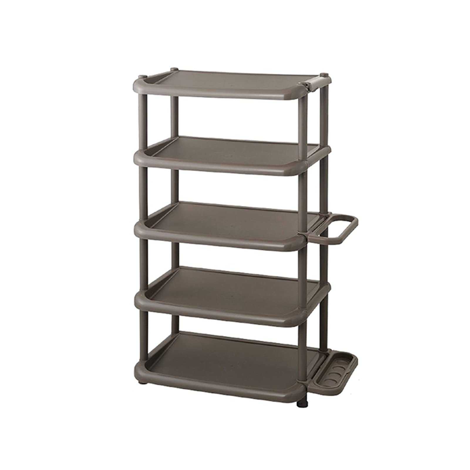 5-Tier Plastic Shoe Rack with Umbrella Stand - Freestanding Shoe Storage Organizer for Entryway, Hallway & Closet - Space-Saving Black Shoe Shelf for Home, Dorm & Apartment Organization