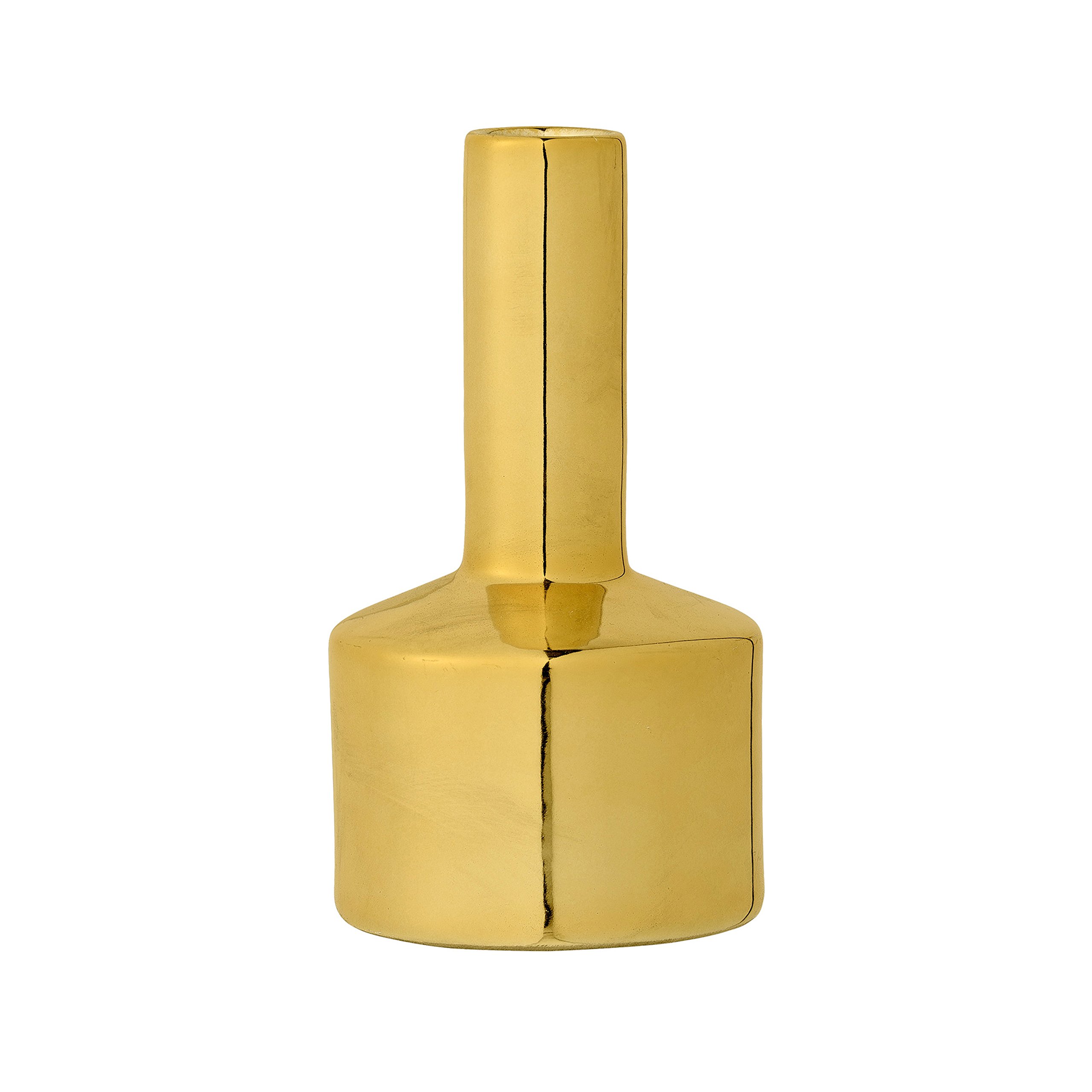 Bloomingville 3 Inch Round x 6 Inch Tall Gold Ceramic Vase - Perfect for Home Decor, Wedding Centerpieces & Floral Arrangements