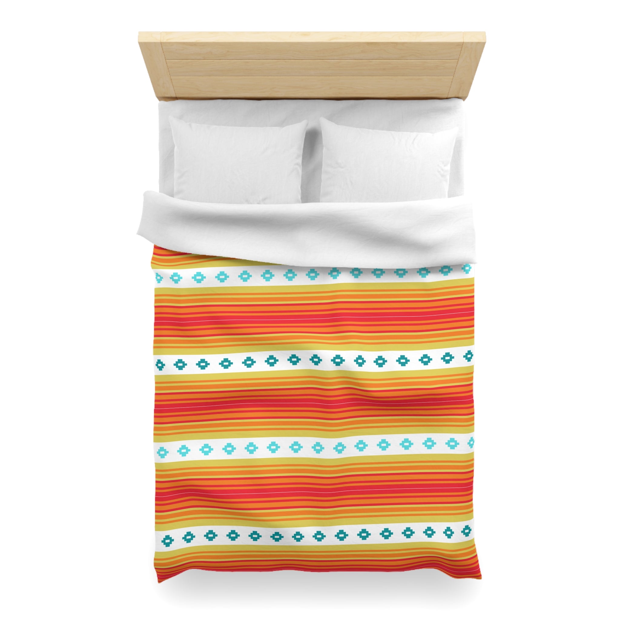 Southwestern Boho Bedroom Bedding Set - Soft Microfiber Duvet Cover with Piping - Queen, King, Full & Twin Sizes - Perfect for Guest Rooms & Vacation Homes