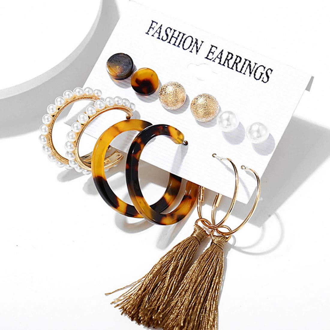 Trendy Pearl Earrings for Women - 6 Pairs Multi-Design Stud & Dangle Earrings Set (JG-PC-ERG-176) | Perfect for Parties, Weddings & Everyday Wear