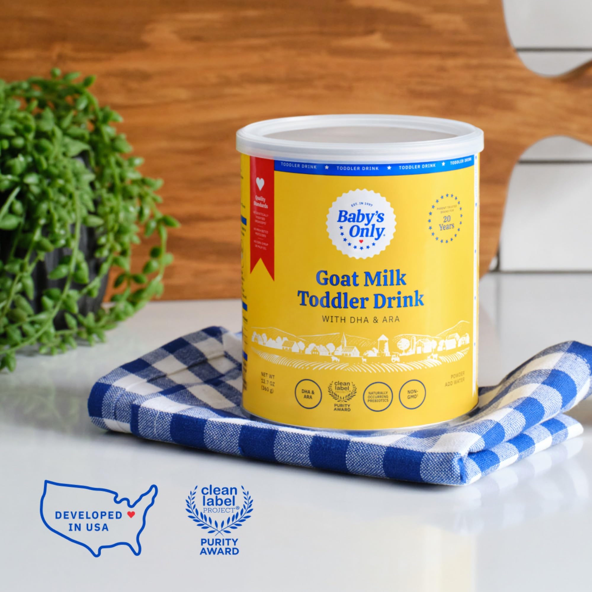 Organic Goat Milk Toddler Formula Powder for Babies 12+ Months - Non-GMO with DHA, Iron & Vitamin D - Naturally Occurring Prebiotics & ARA - Easy to Digest Infant Nutrition (12.7oz, 6 Pack) - Perfect for Bottle Feeding, Weaning & Supporting Healthy Growth
