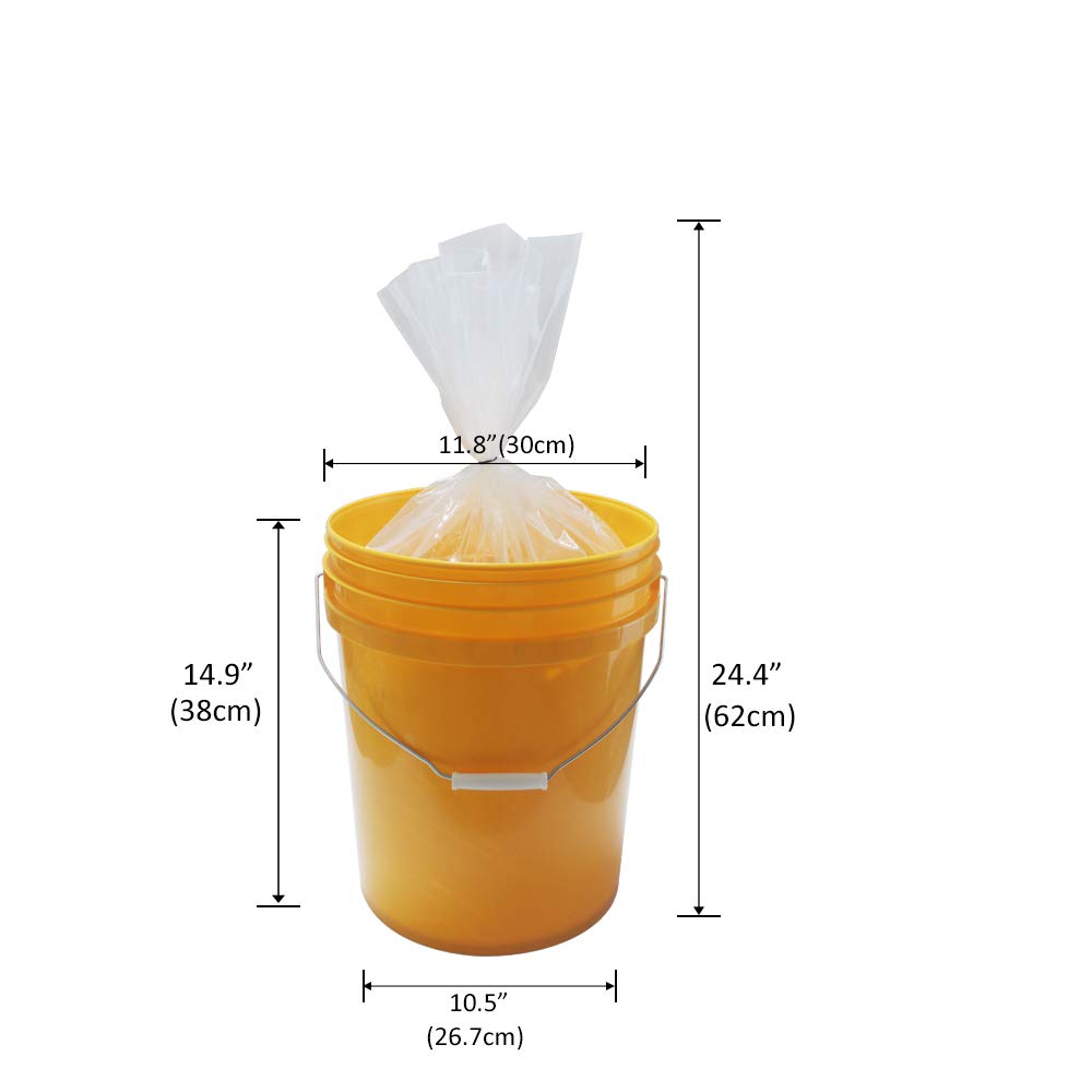 25 Pack 5 Gallon Bucket Liner Bags - Heavy Duty 2 Mil Leak Proof Food Storage Bags for Marinating, Brining, Pickling & Bulk Food Storage - Perfect for Restaurants, Catering & Home Kitchen Use
