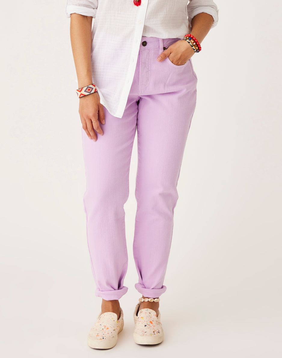 Carson High Rise Jeans for Women - Soft Lilac Wash, Stretch Denim, Comfort Fit - Perfect for Casual Outfits & Everyday Wear