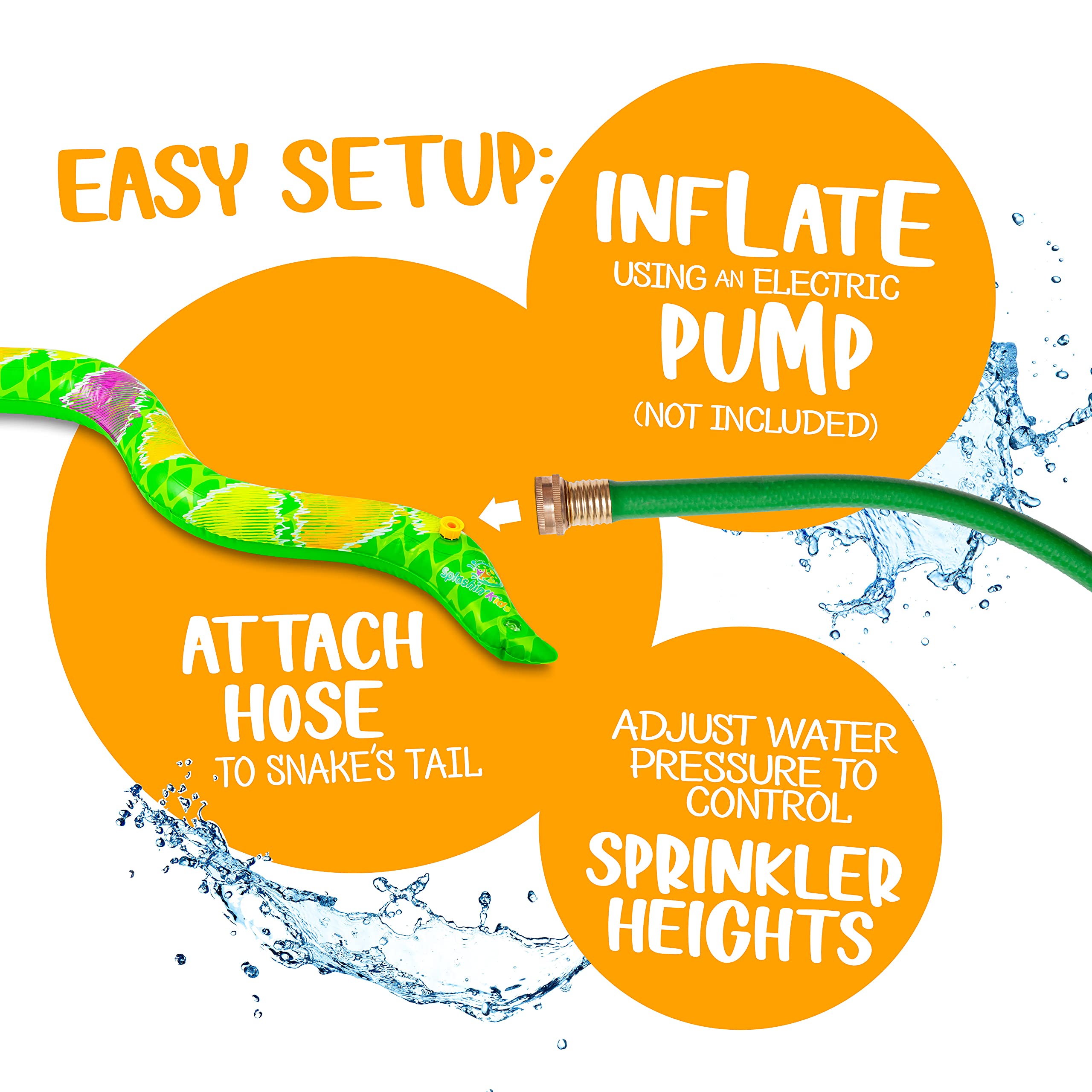 **Best Outdoor Snake Sprinkler for Kids - Summer Water Blast Toy for Toddlers, Boys & Girls - Inflatable Backyard Water Park for Fun Outdoor Play**    *(Perfect for Birthday Parties, Poolside Fun, and Summer Backyard Activities!)*