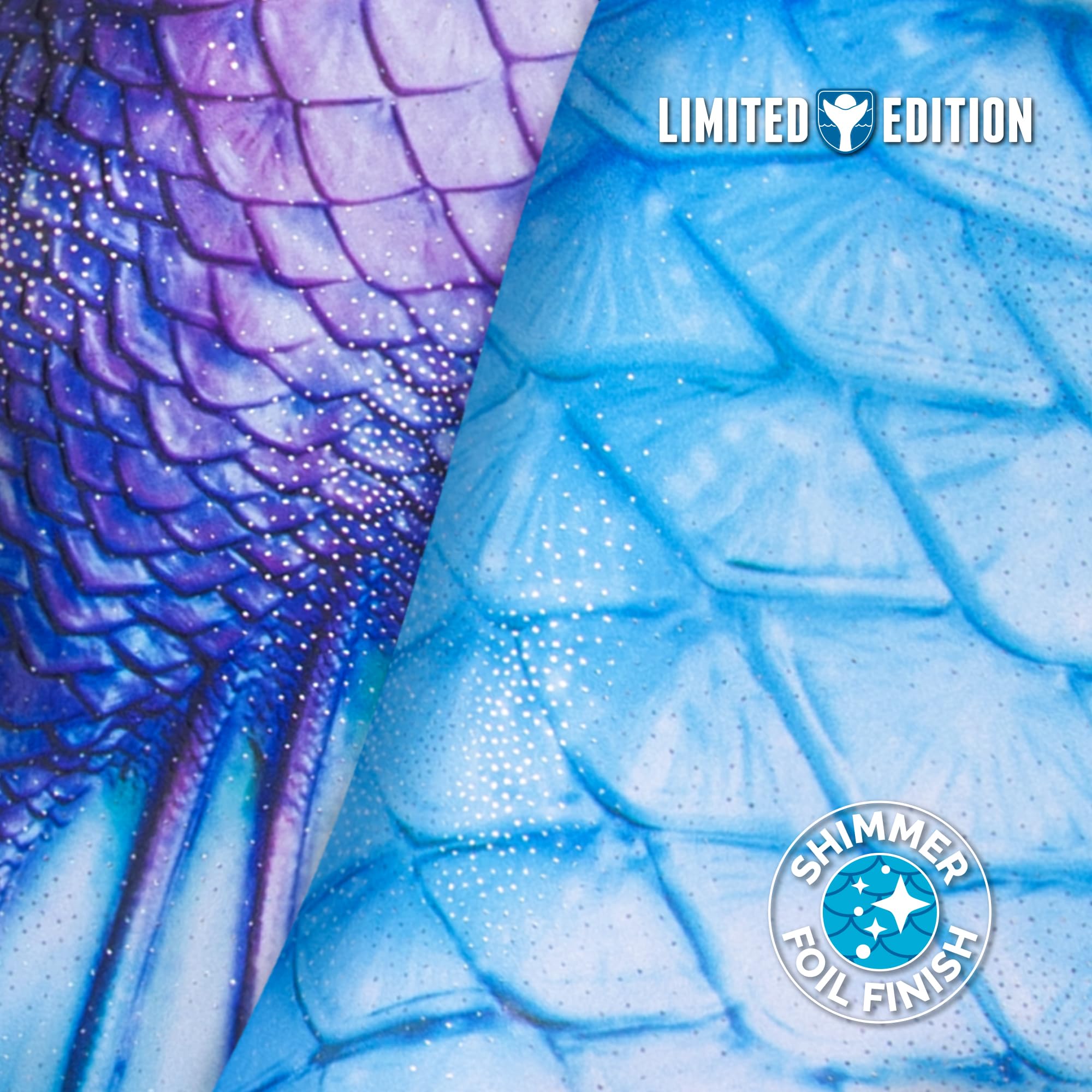 Fin Fun Limited Edition Mermaid Tail Swimwear for Girls, Kids, Women, Teens & Adults - Durable Reinforced Tips with Monofin - Perfect for Pool Parties, Beach Vacations & Underwater Photography
