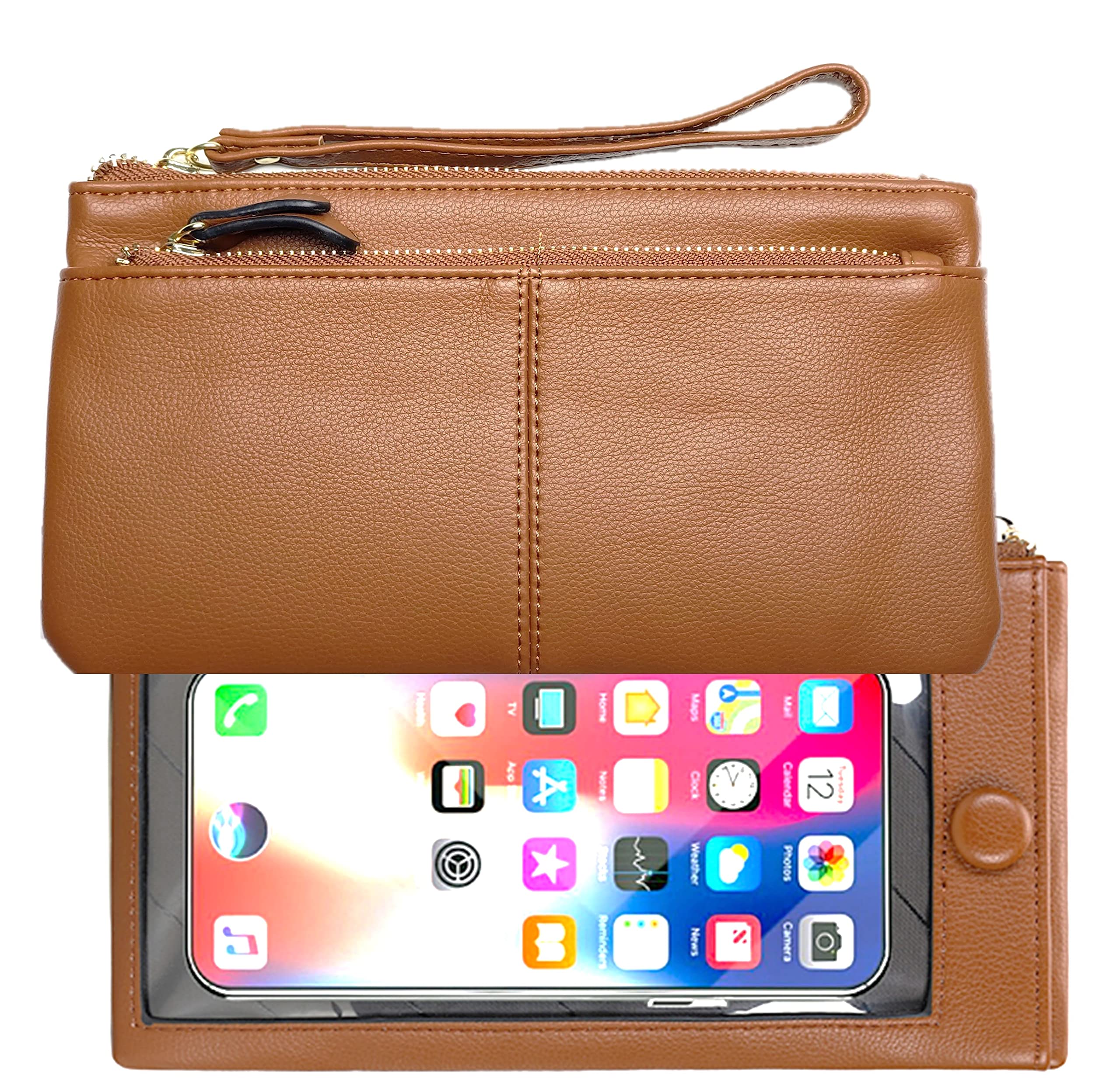 Premium Leather Touch Screen Phone Clutch Bag with Wrist Strap - Stylish Wallet Handbag for Women & Girls | Perfect for Parties, Shopping & Everyday Use