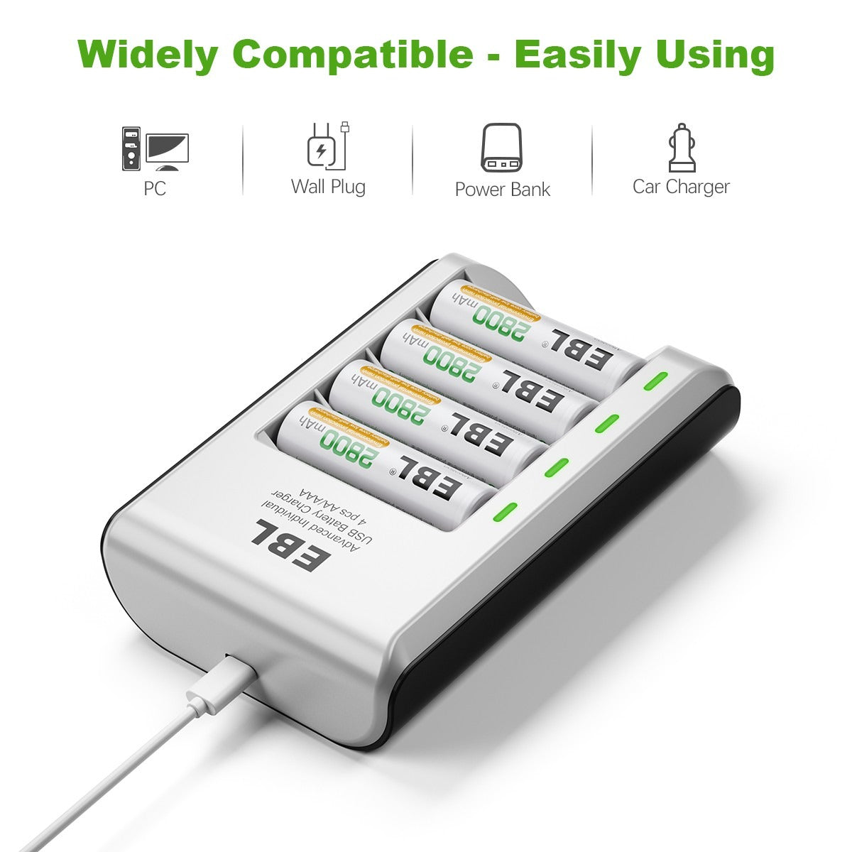 EBL 8-Pack AAAA Rechargeable Batteries with 807 Smart Battery Charger - Power Your Digital Cameras, Game Controllers & Electronic Devices