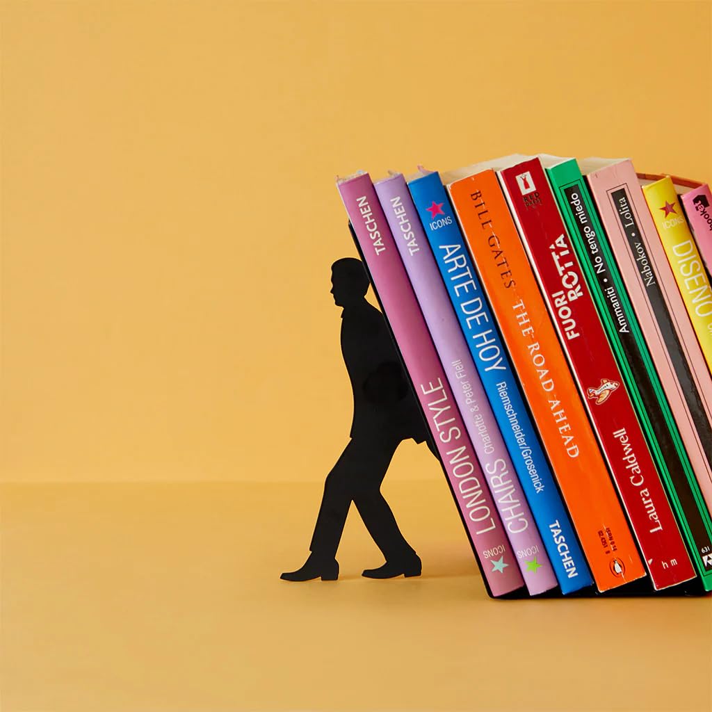 Sturdy Bookends for Heavy Books - Decorative Book Holder for Shelves, Office & Home Library Organization
