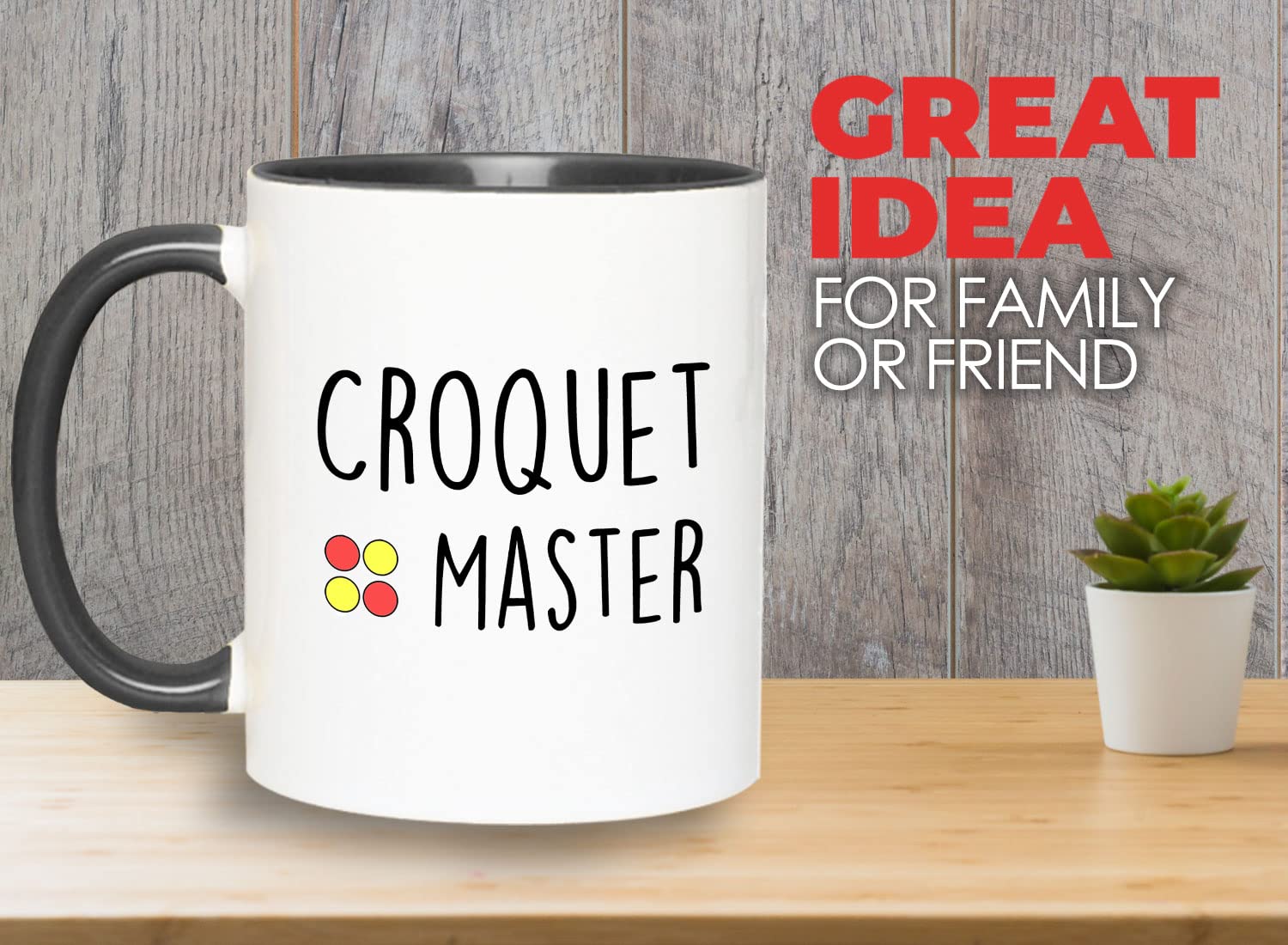 11oz Croquet 2-Tone Black Mug - Perfect Gift for Croquet Master & Sports Enthusiasts - Ideal for Tennis, Racquetball, Netball, Softball Fans - Great for Game Days, Tailgating & Outdoor Gatherings
