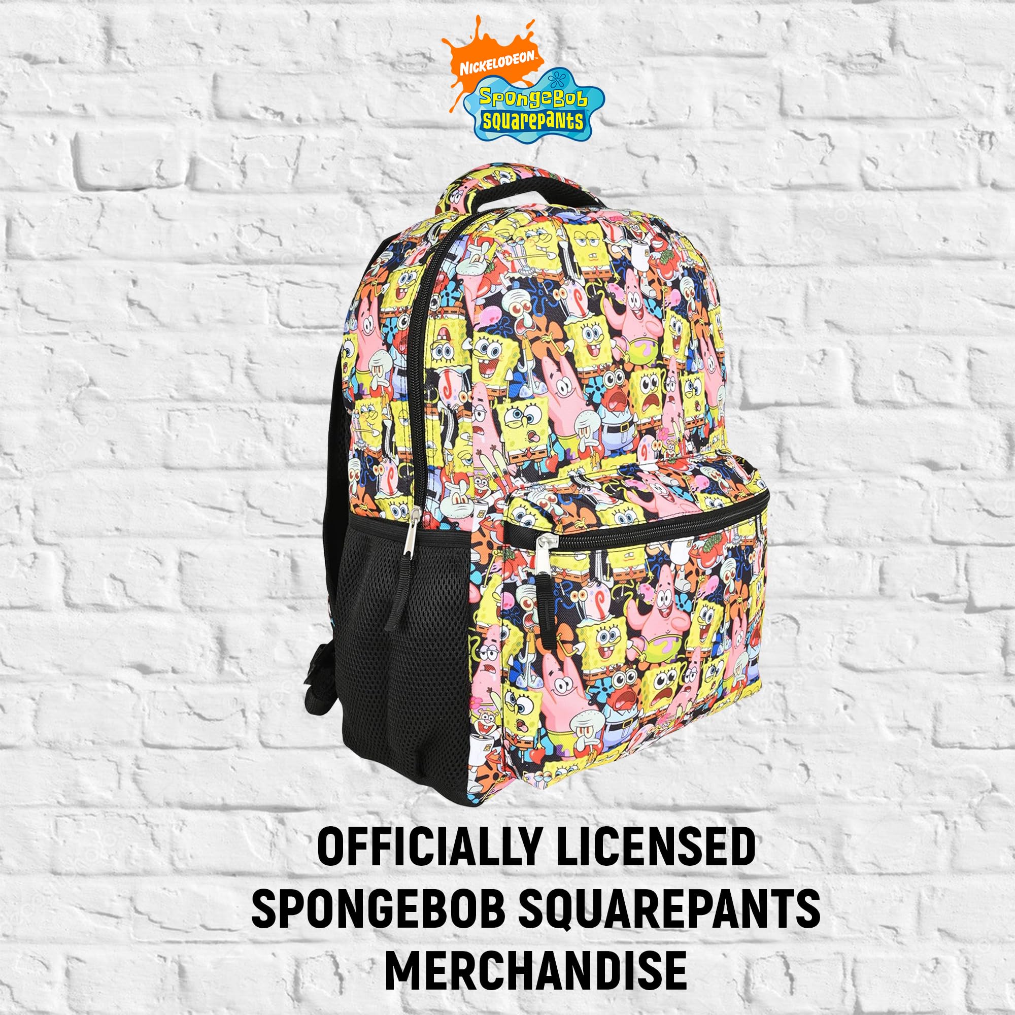 Official Nickelodeon SpongeBob SquarePants Backpack for Kids & Adults - Licensed SpongeBob Bookbag for School, Travel & Everyday Use | Perfect Gift for Boys & Girls