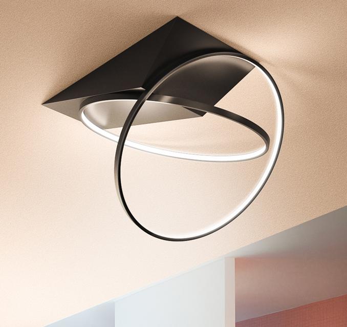 Modern LED TWINS HALO Ceiling Light - Dimmable Flush Mount Fixture for Bedroom, Living Room & Kitchen Lighting - Energy Efficient Contemporary Home Decor