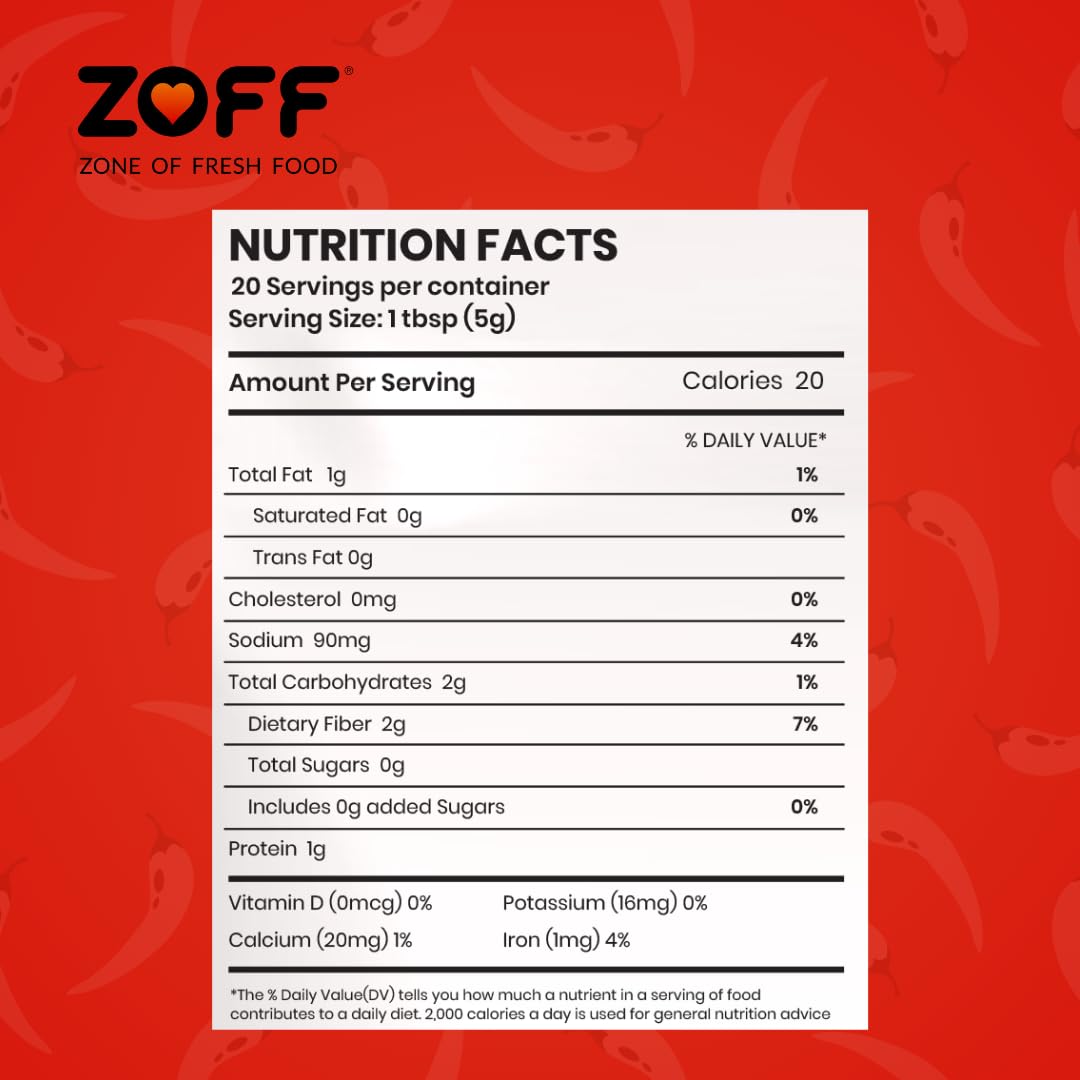 Premium Zoff Red Chili Powder with Natural Oils - 100% Pure & Unadulterated Lal Mirch Powder | Hand-Picked Red Chillies for Maximum Freshness & Aroma | 100g | Perfect for Indian Cooking, Spicy Dishes & Flavor Enhancement