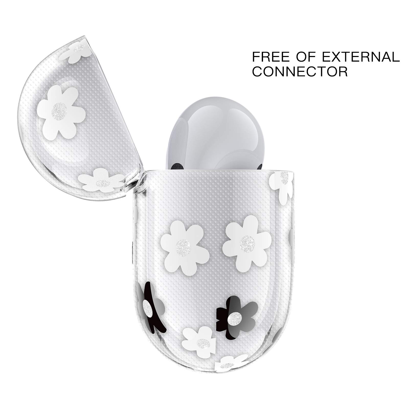 AirPods Pro Case - Clear Cute Shockproof TPU Gel Cover with Keychain & Clip for AirPods Pro Charging Case (Floral Design) - Perfect for Gym, Travel & Everyday Protection