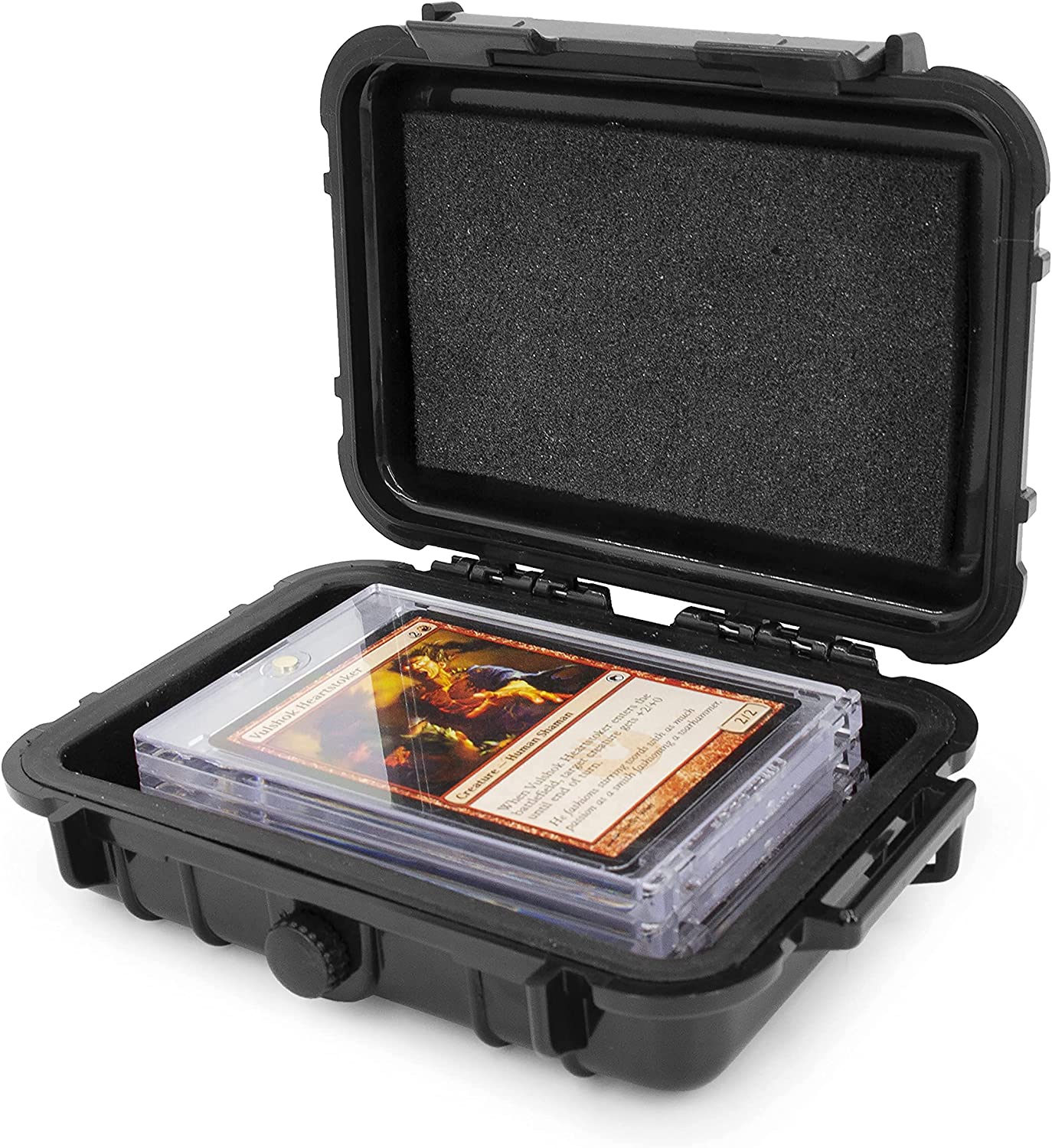 CASEMATIX Trading Card Holder Case - Compatible with 4 One Touch Magnetic Card Sleeves, Sports Card Protector for Baseball, Football & Pokemon (Fits 5.0