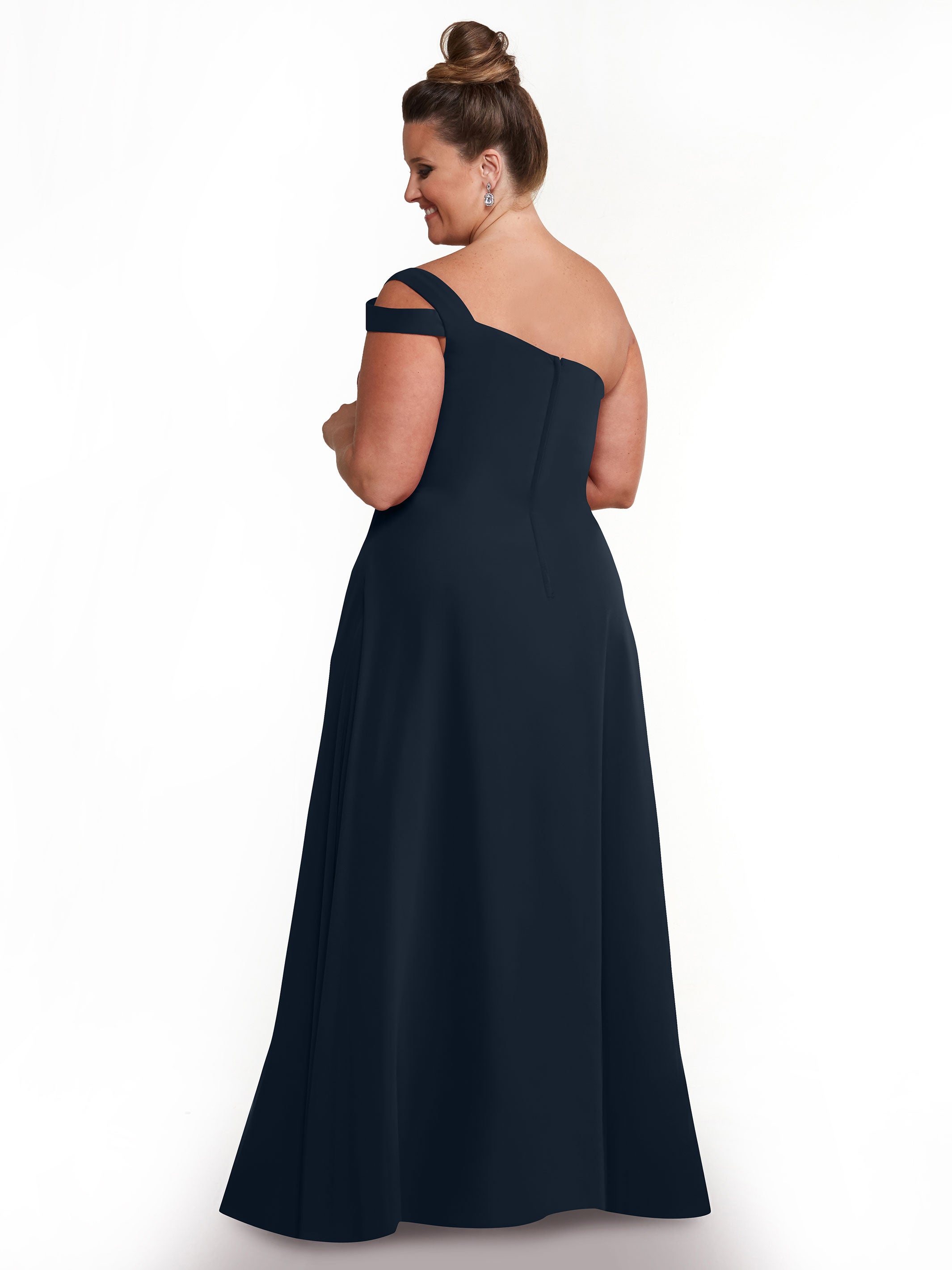 Elegant 80139 Chiffon A-Line One Shoulder Bridesmaid Dress with High Slit - Perfect for Weddings, Proms & Formal Events